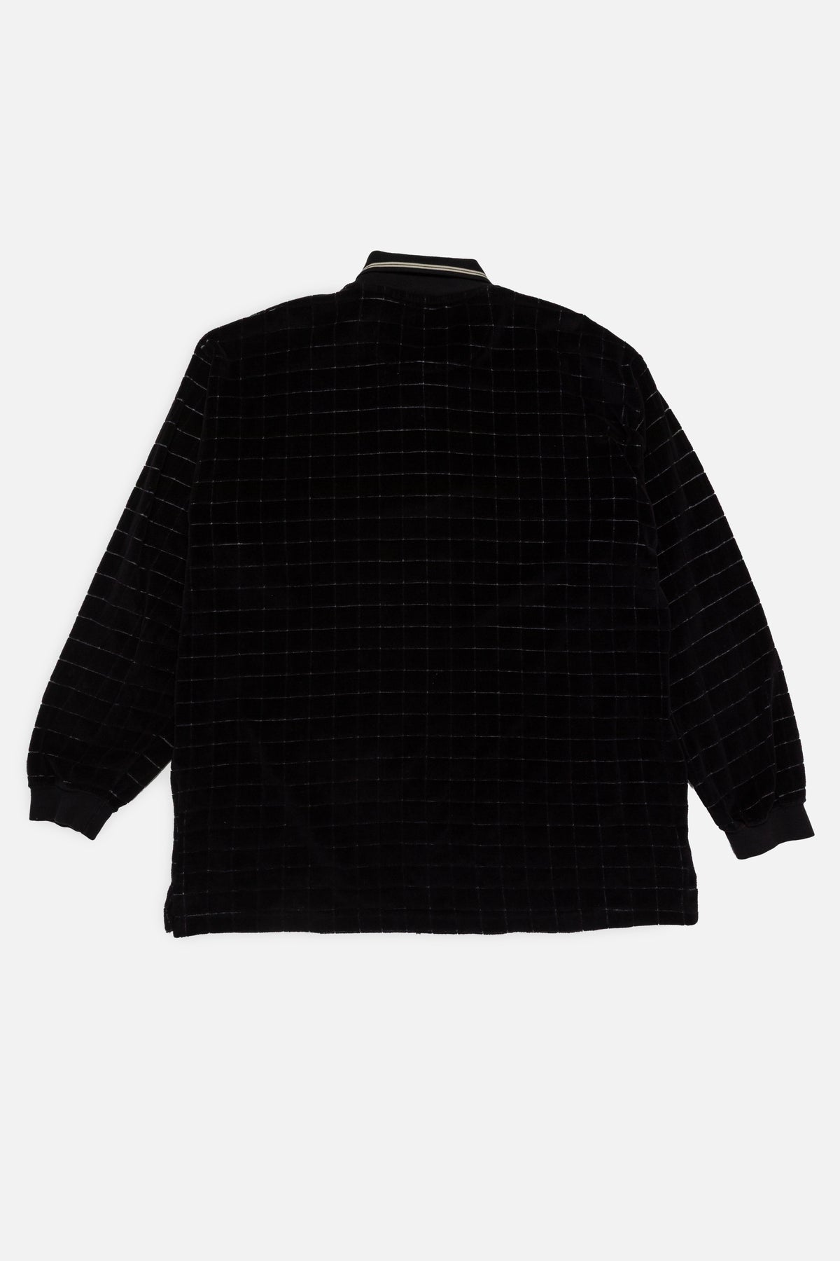 Vintage Velvet Collared Long-Sleeve Shirt