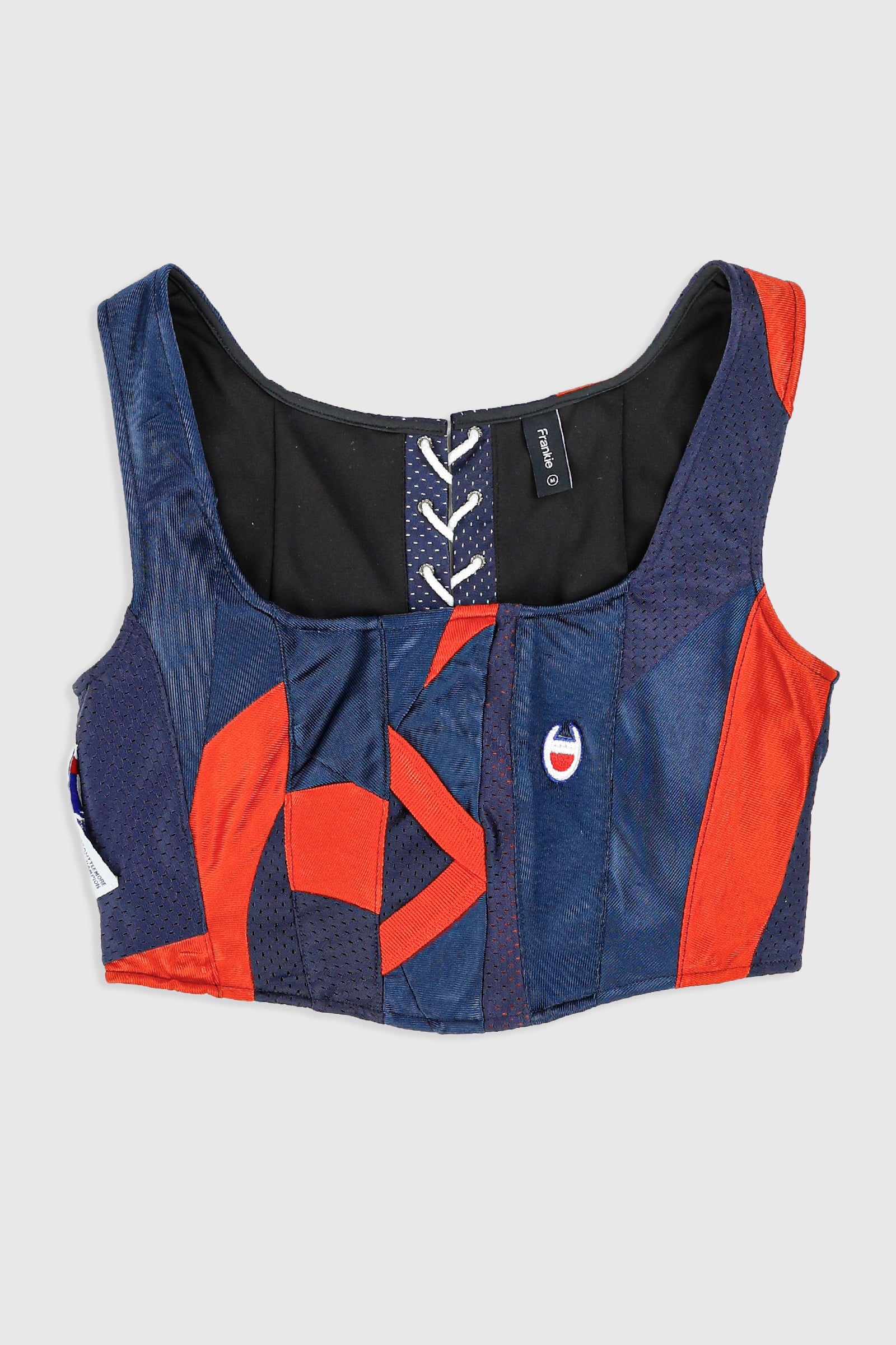 Rework Broncos NFL Corset - M-TOPS-NFL-M-Frankie Collective Rare Vintage Streetwear Reworks