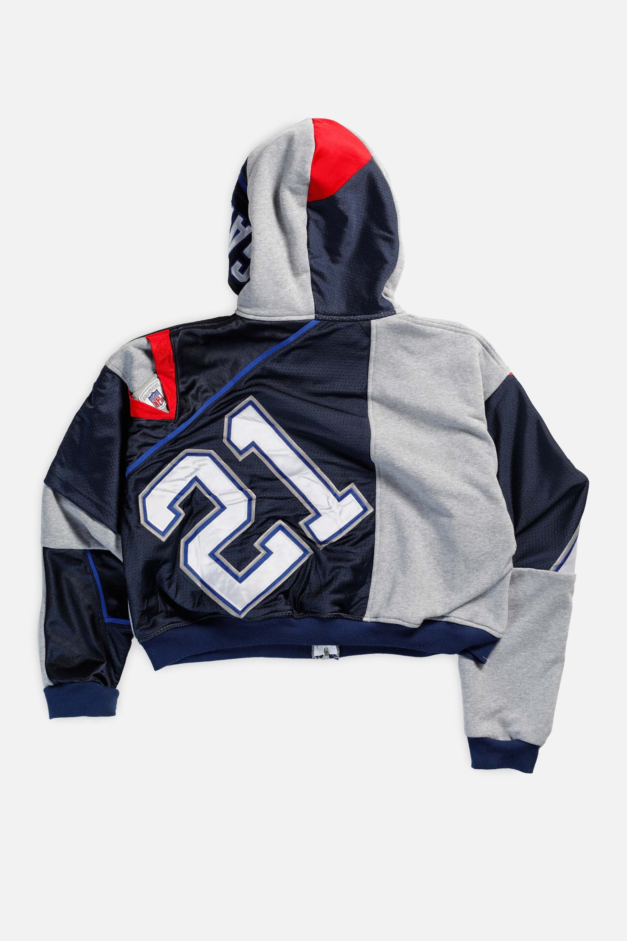 Rework Buffalo Bills NFL Crop Zip Hoodie - XL-SWEATERS-NFL-XL-Frankie Collective Rare Vintage Streetwear Reworks