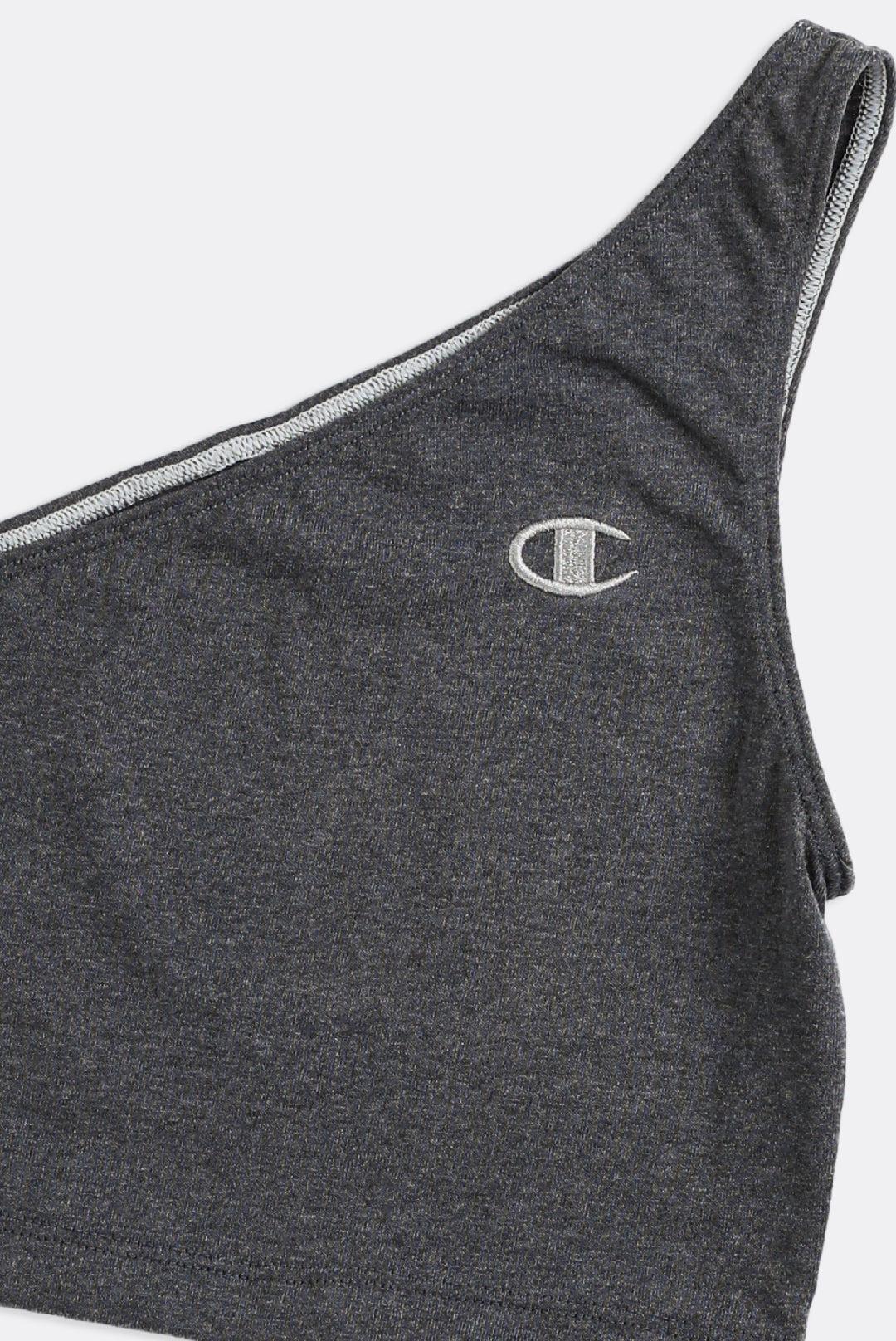 Rework Champion One Shoulder Tank - XS, S, M, L, XL-TOPS-Champion-XS-Frankie Collective Rare Vintage Streetwear Reworks