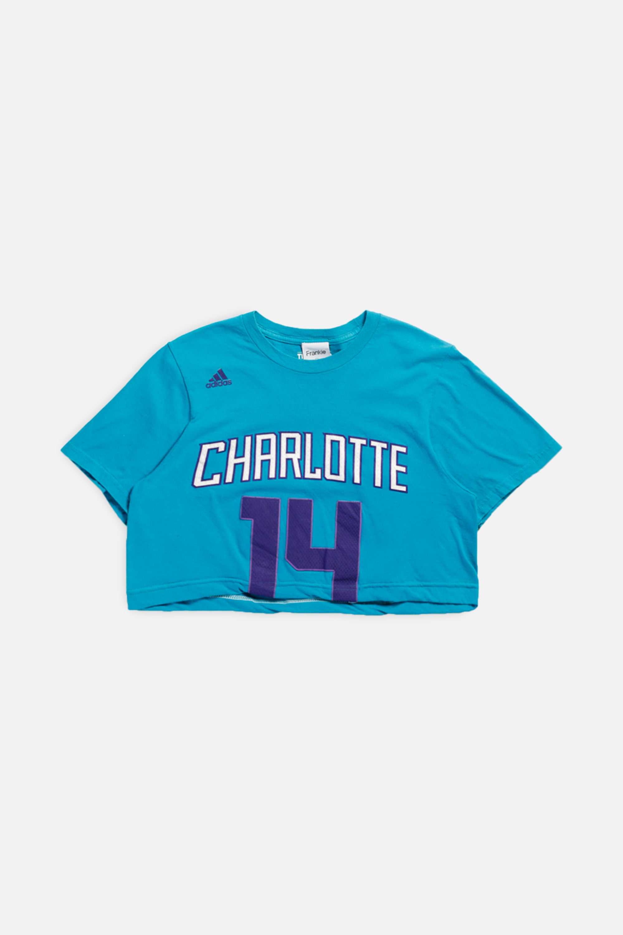 Rework Charlotte Hornets NBA Crop Tee - XS-TOPS-NBA-XS-Frankie Collective Rare Vintage Streetwear Reworks