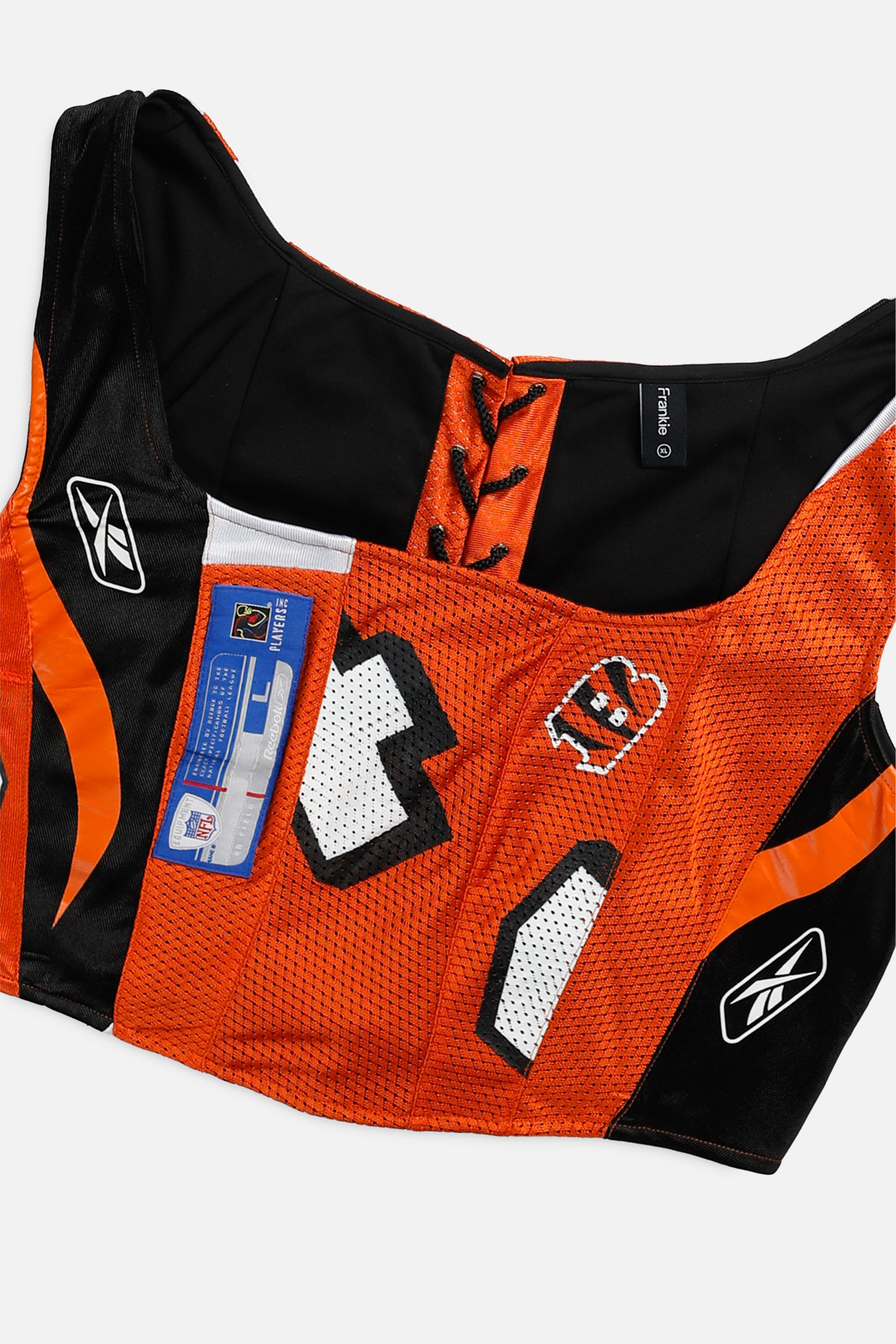 Rework Cincinnati Bengals NFL Corset - XL-TOPS-NFL-XL-Frankie Collective Rare Vintage Streetwear Reworks