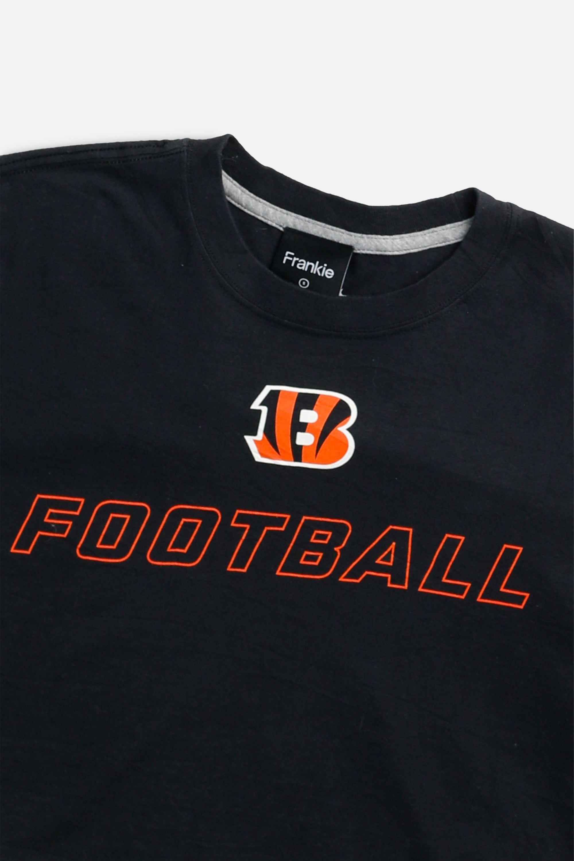 Rework Cincinnati Bengals NFL Crop Tee - S-TOPS-NFL-S-Frankie Collective Rare Vintage Streetwear Reworks