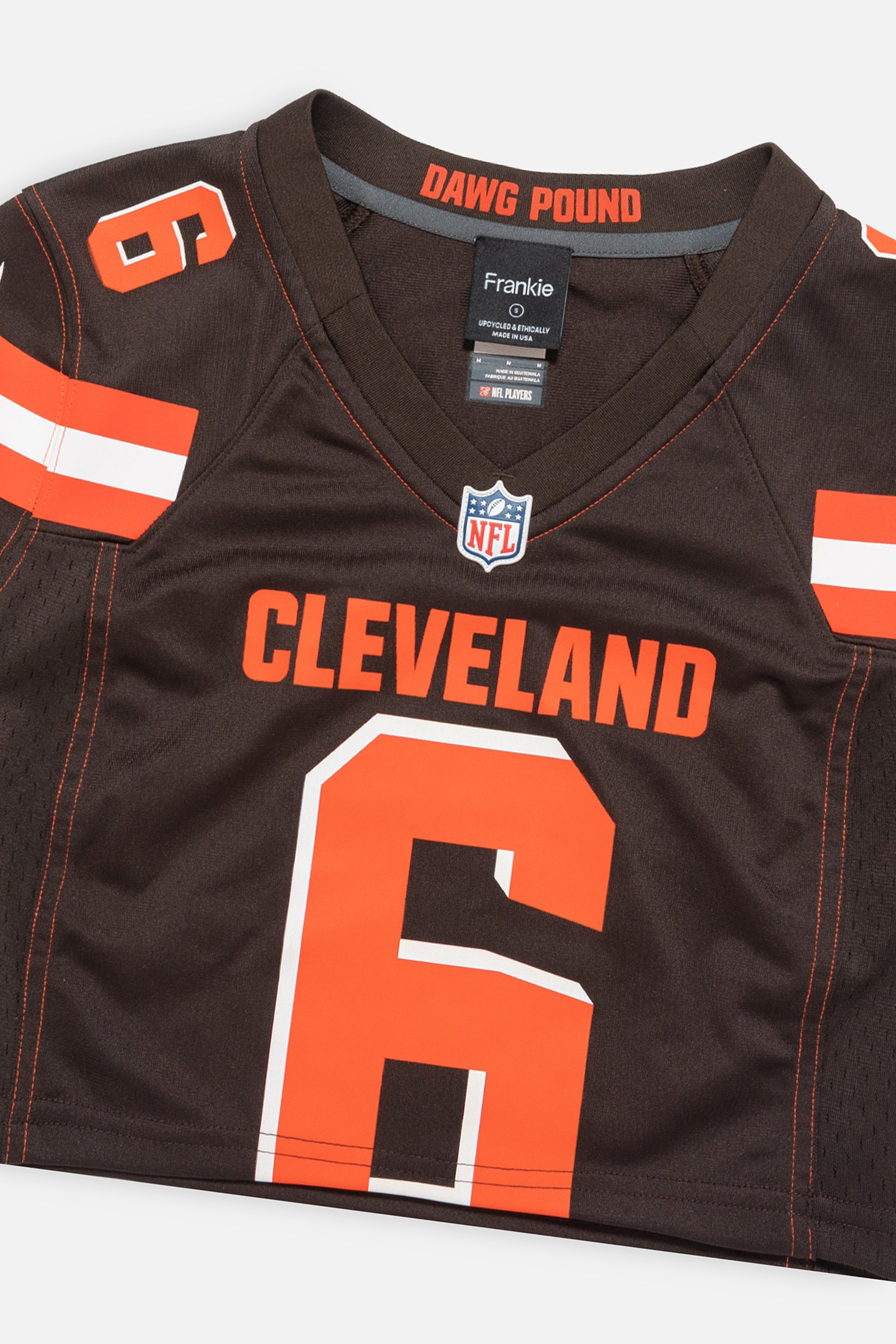 Rework Cleveland Browns Crop Jersey-NFL-Frankie Collective-Rework-Vintage-Streetwear