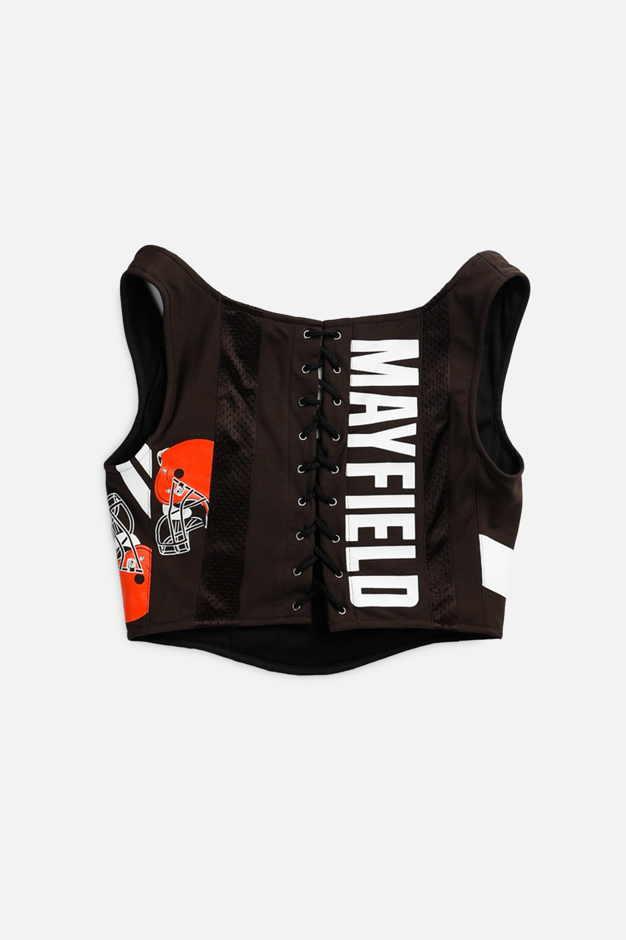 Rework Cleveland Browns NFL Corset - S-TOPS-NFL-S-Frankie Collective Rare Vintage Streetwear Reworks