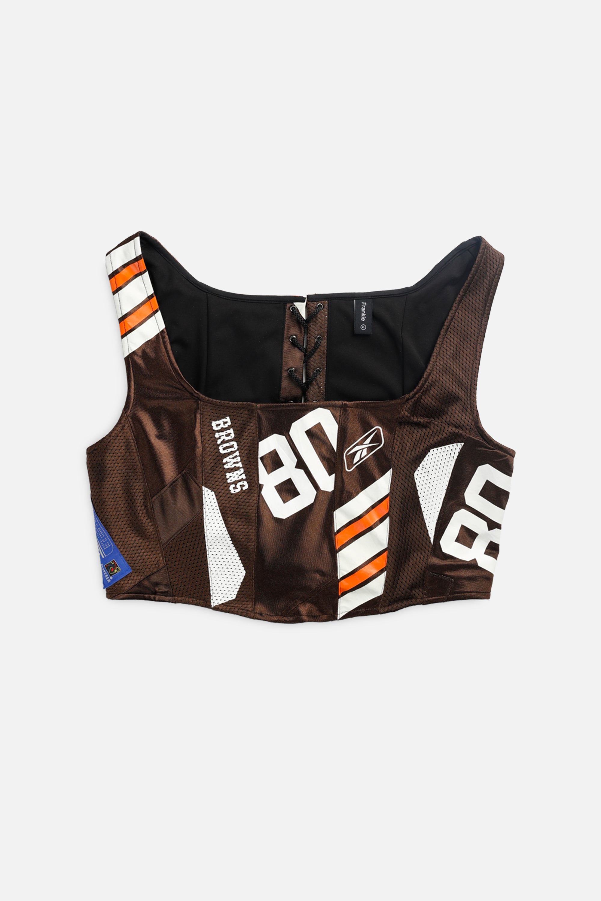Rework Cleveland Browns NFL Corset - XL-TOPS-NFL-XL-Frankie Collective Rare Vintage Streetwear Reworks