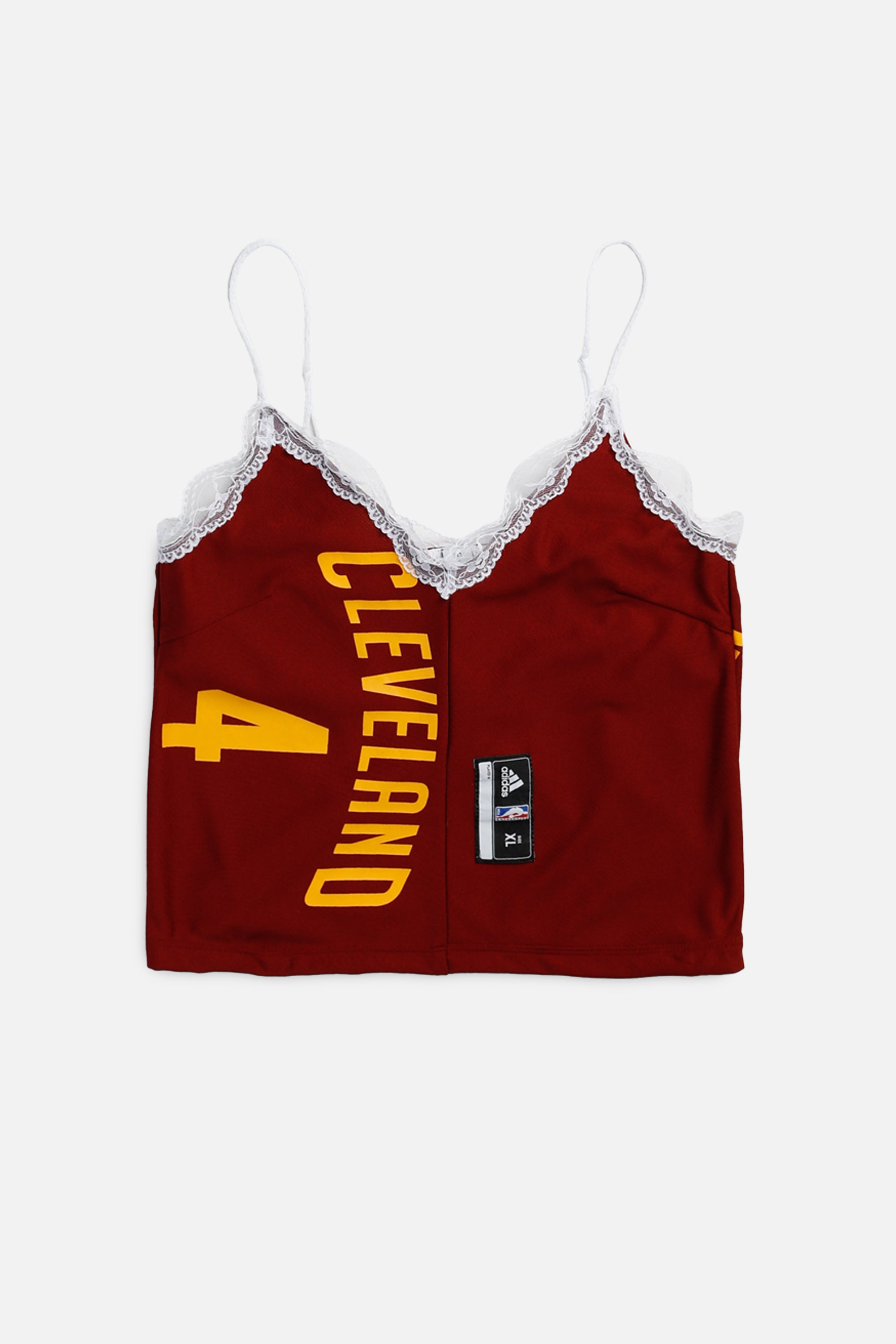 Rework Cleveland Cavaliers NBA Lace Tank - S-TOPS-NBA-S-Frankie Collective Rare Vintage Streetwear Reworks