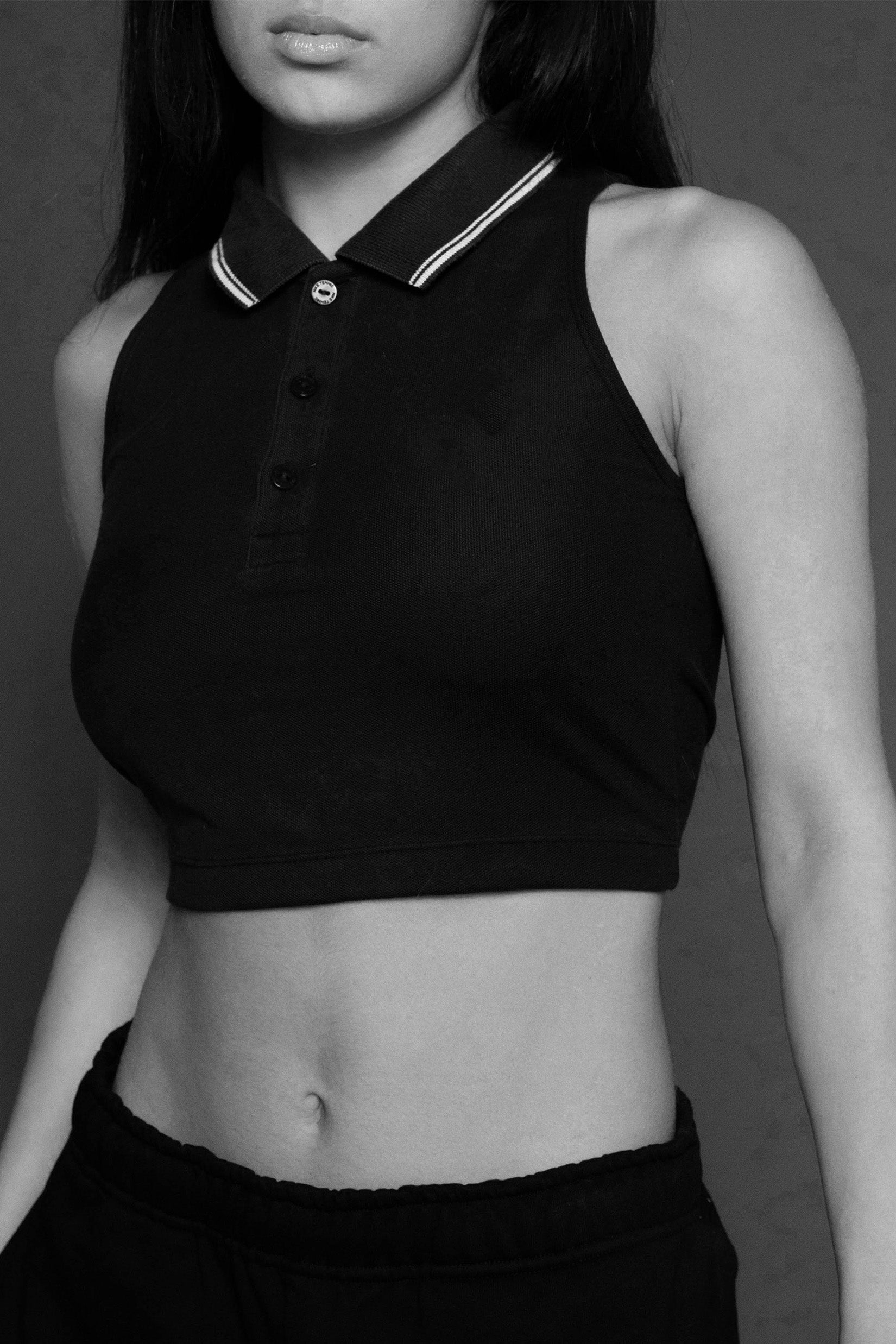 Rework Collared Tank - S-TOPS-vendor-unknown-Frankie Collective Rare Vintage Streetwear Reworks
