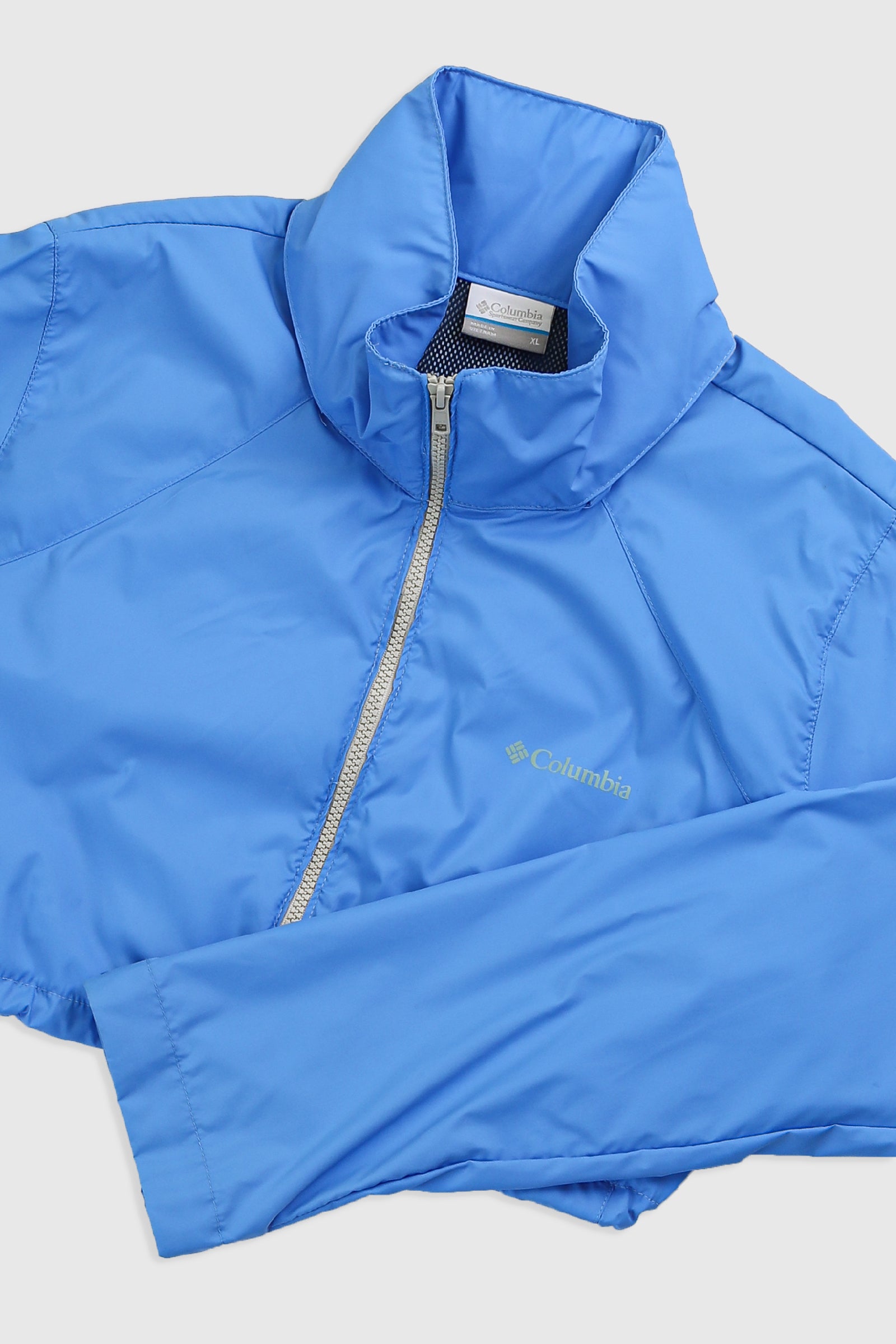 Rework Columbia Crop Windbreaker Jacket - XL-SWEATERS-Columbia-Frankie Collective Rare Vintage Streetwear Reworks