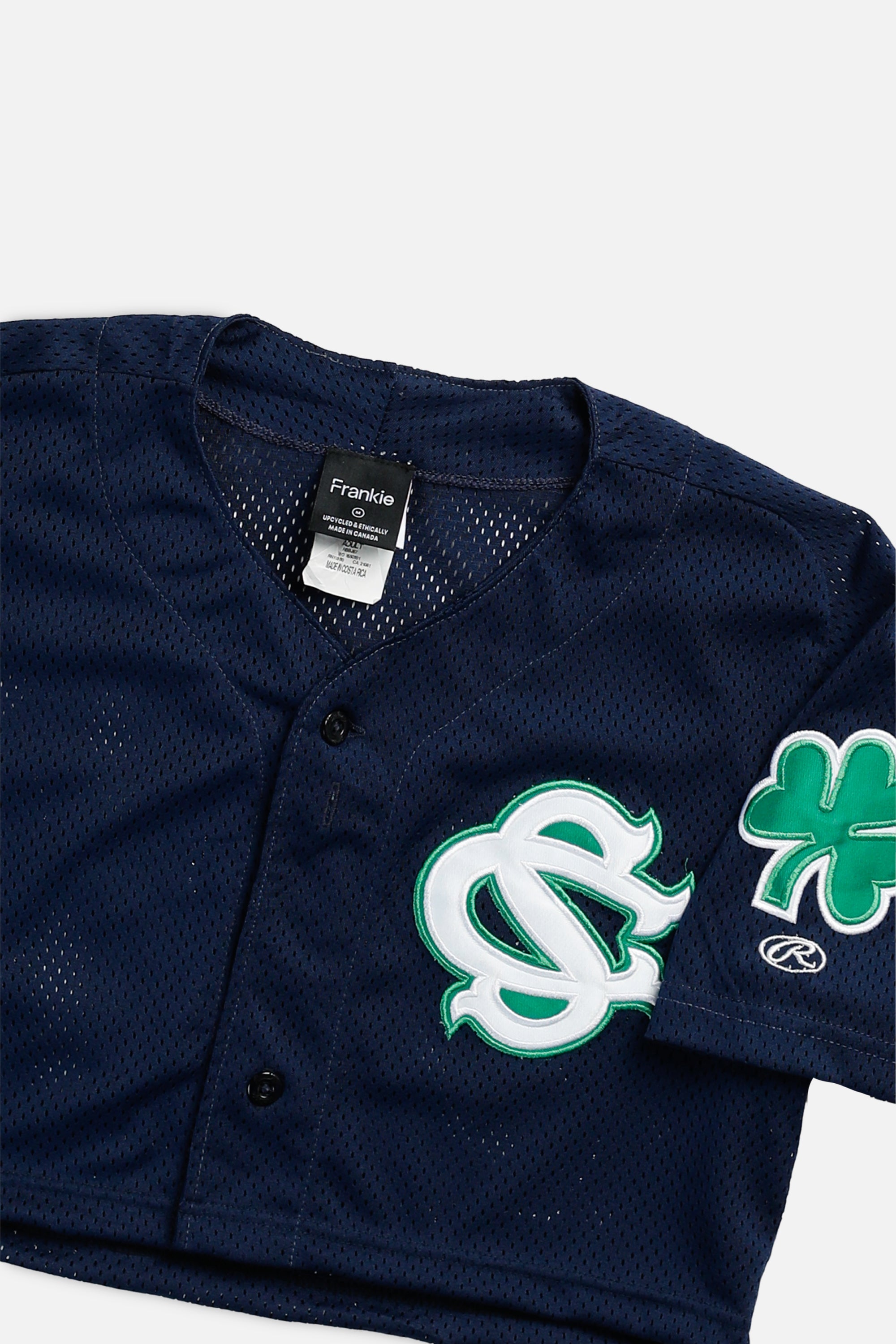 Rework Crop Baseball Jersey - M-JERSEYS-MLB-M-Frankie Collective Rare Vintage Streetwear Reworks