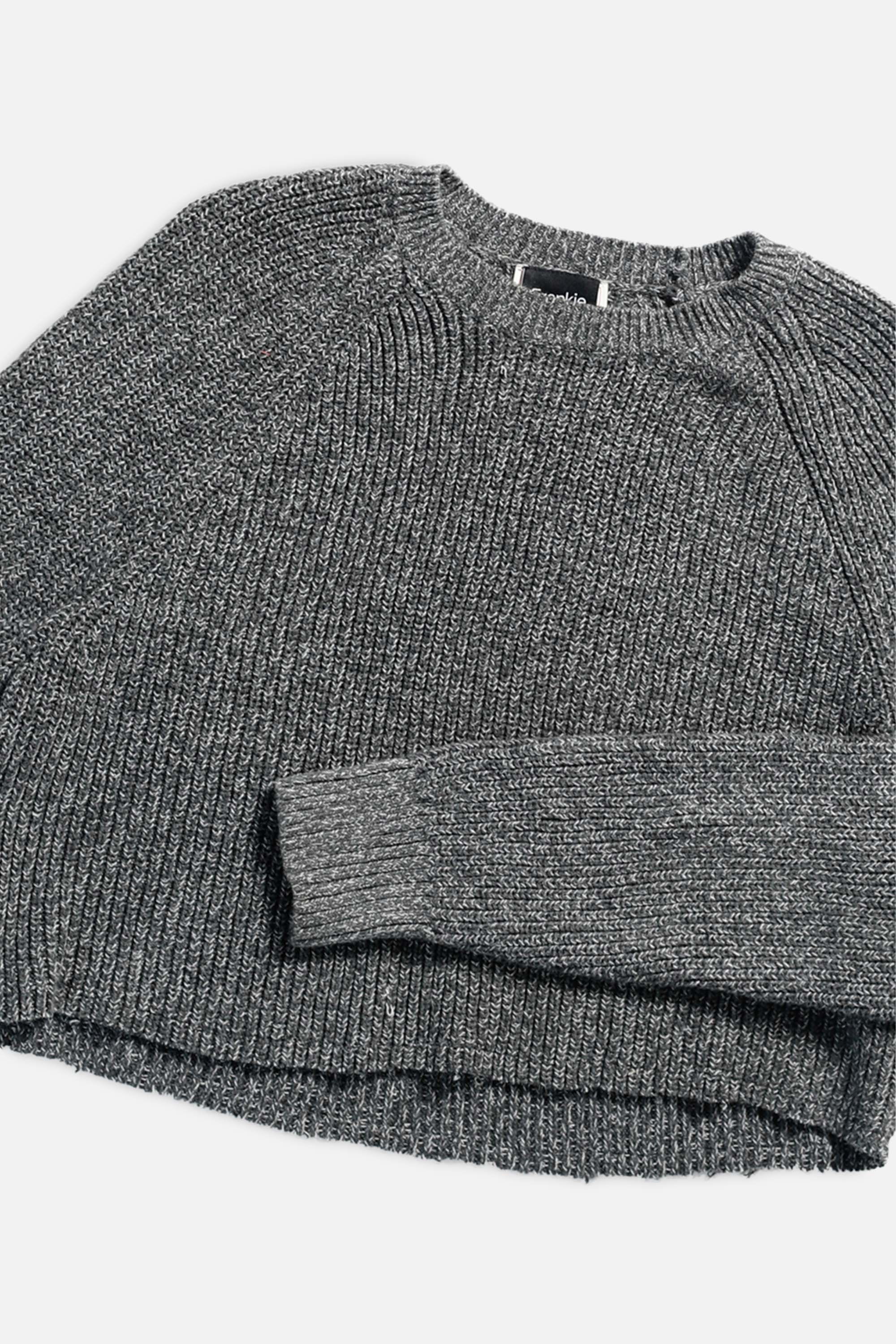 Rework Crop Knit Sweater - L-SWEATERS-vendor-unknown-L-Frankie Collective Rare Vintage Streetwear Reworks
