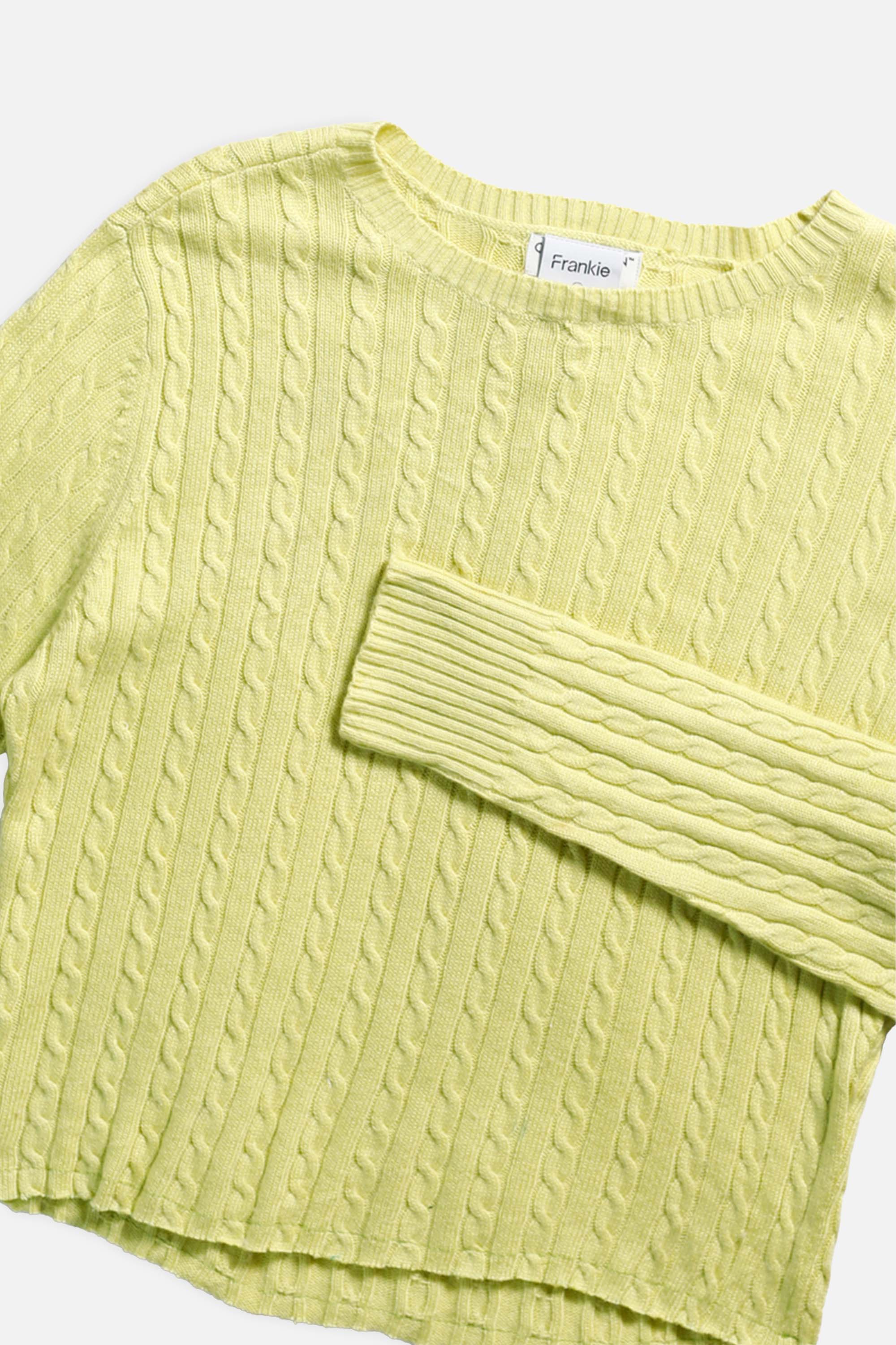 Rework Crop Knit Sweater - L-SWEATERS-vendor-unknown-L-Frankie Collective Rare Vintage Streetwear Reworks