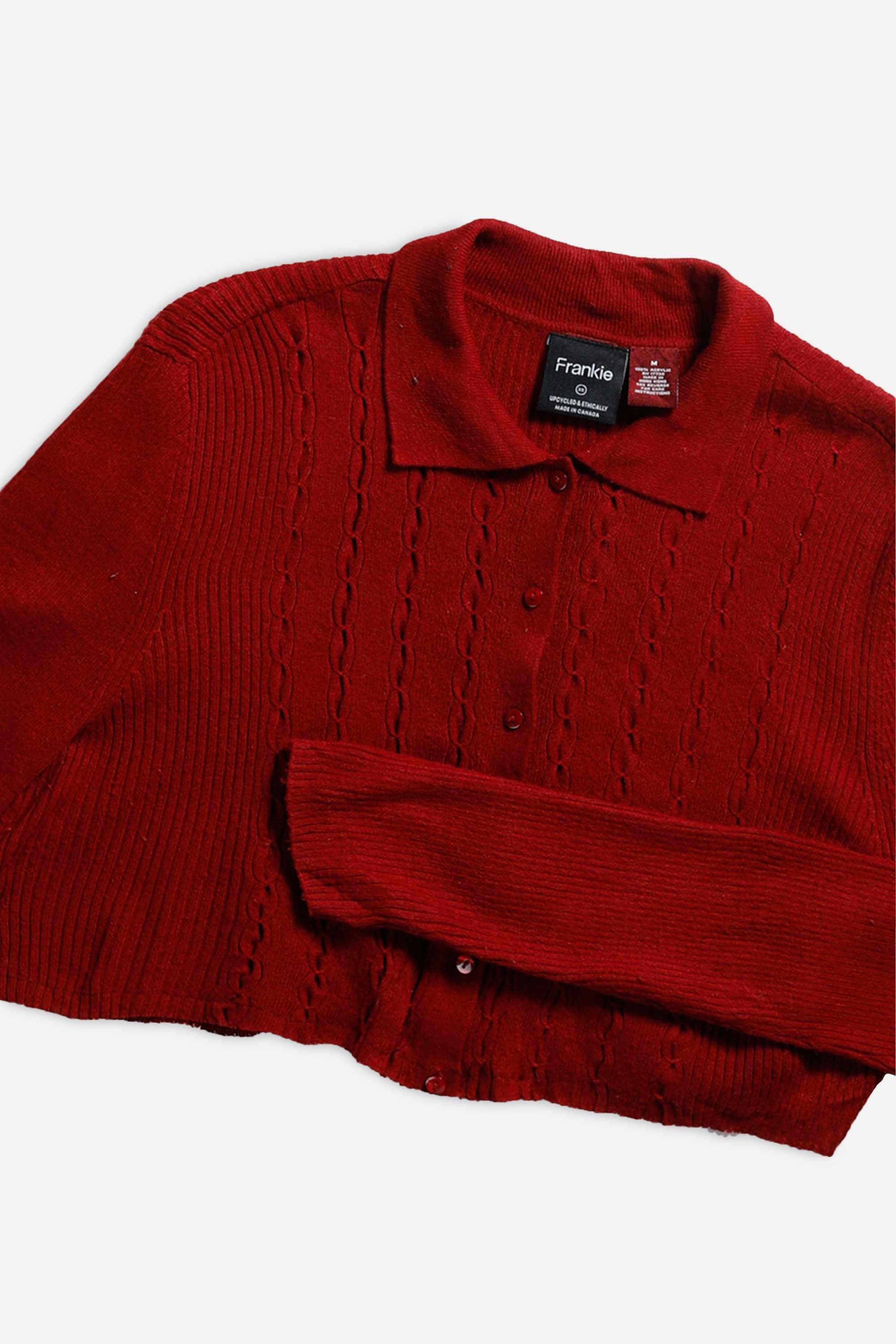 Rework Crop Knit Sweater - XS-SWEATERS-vendor-unknown-XS-Frankie Collective Rare Vintage Streetwear Reworks