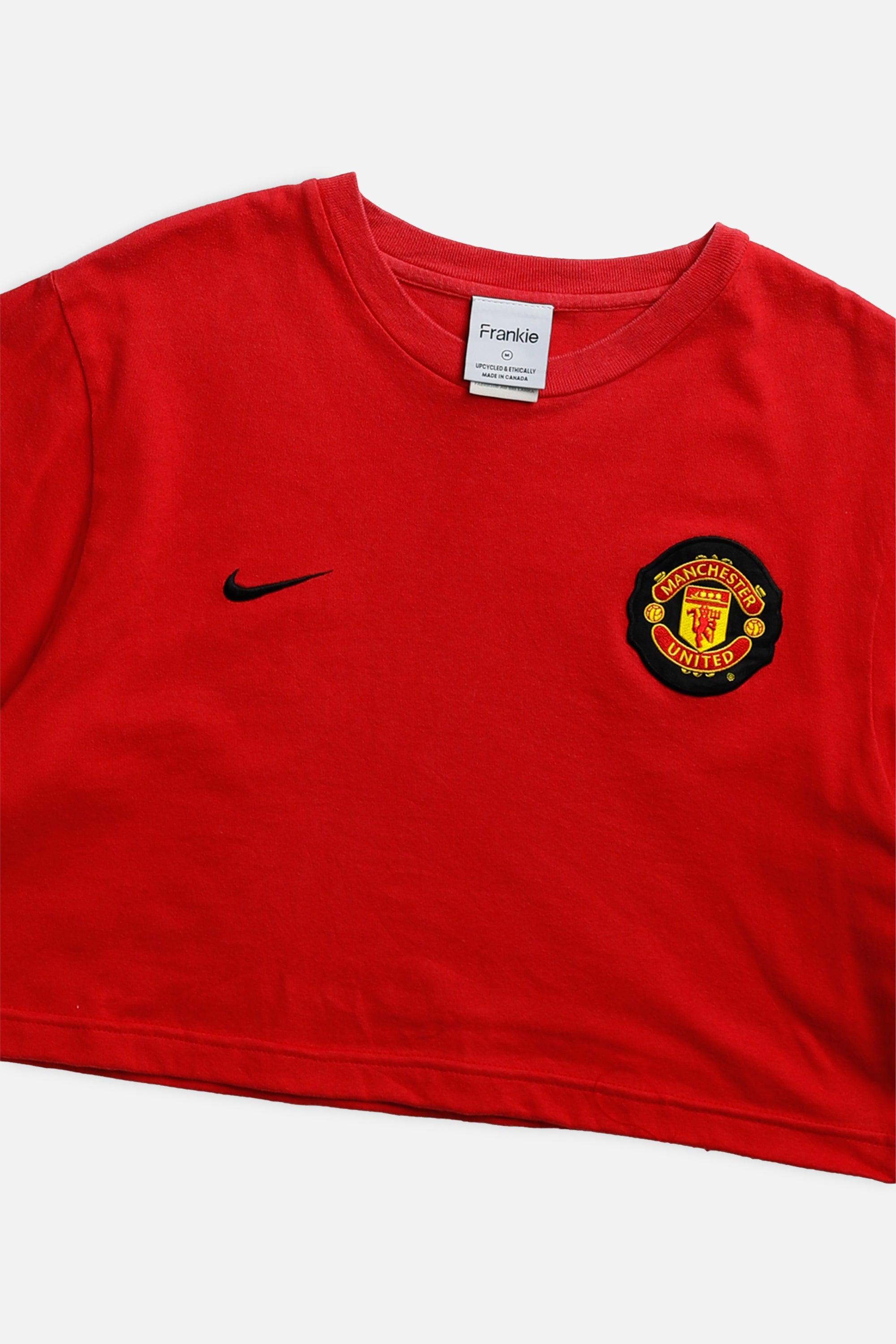 Rework Crop Manchester Soccer Tee - M-JERSEYS-vendor-unknown-M-Frankie Collective Rare Vintage Streetwear Reworks