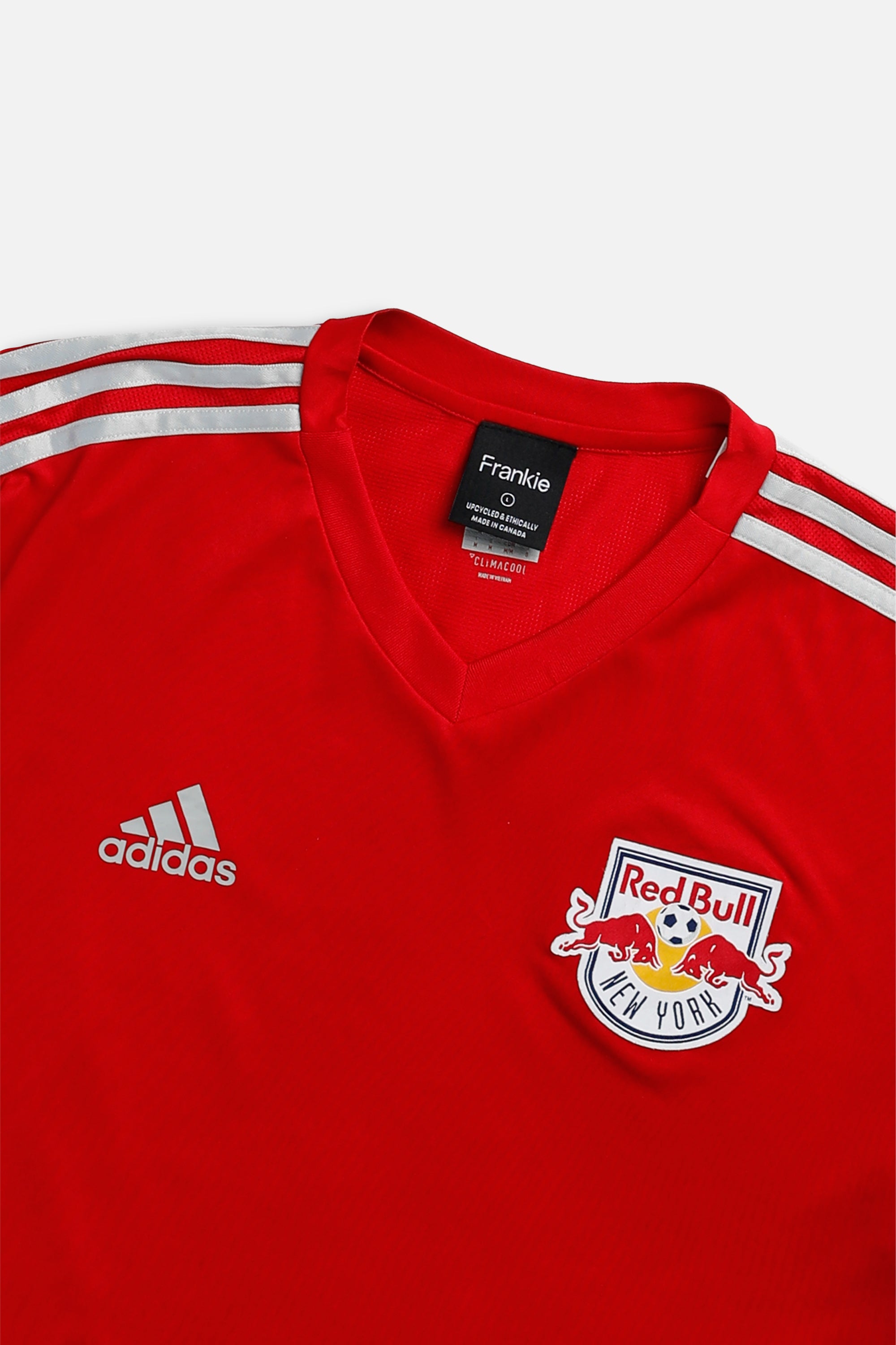 Rework Crop New York Soccer Jersey - L-JERSEYS-vendor-unknown-L-Frankie Collective Rare Vintage Streetwear Reworks