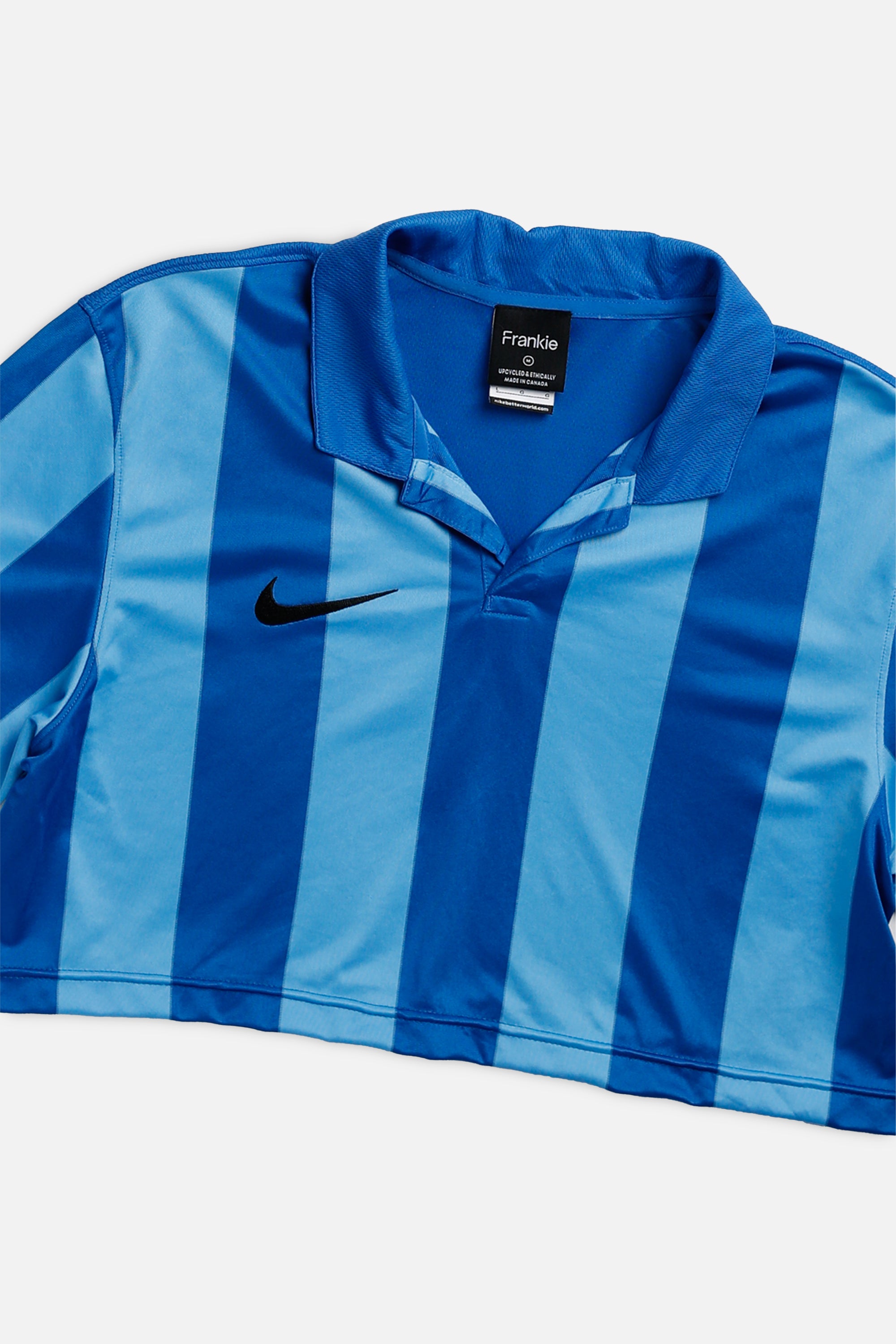 Rework Crop Nike Soccer Jersey - M-JERSEYS-vendor-unknown-M-Frankie Collective Rare Vintage Streetwear Reworks