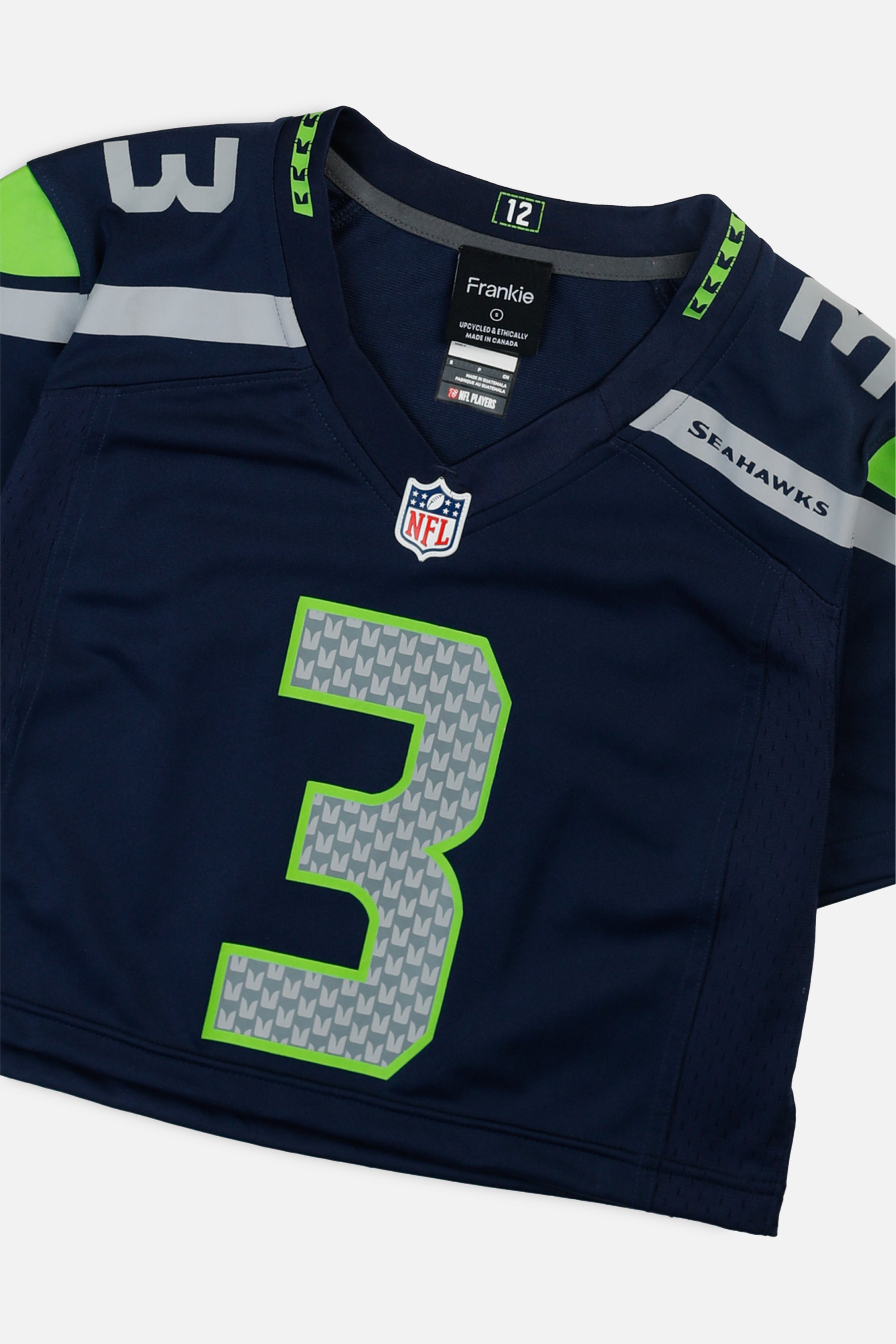 Rework Crop Seattle Seahawks NFL Jersey - S-JERSEYS-NFL-S-Frankie Collective Rare Vintage Streetwear Reworks