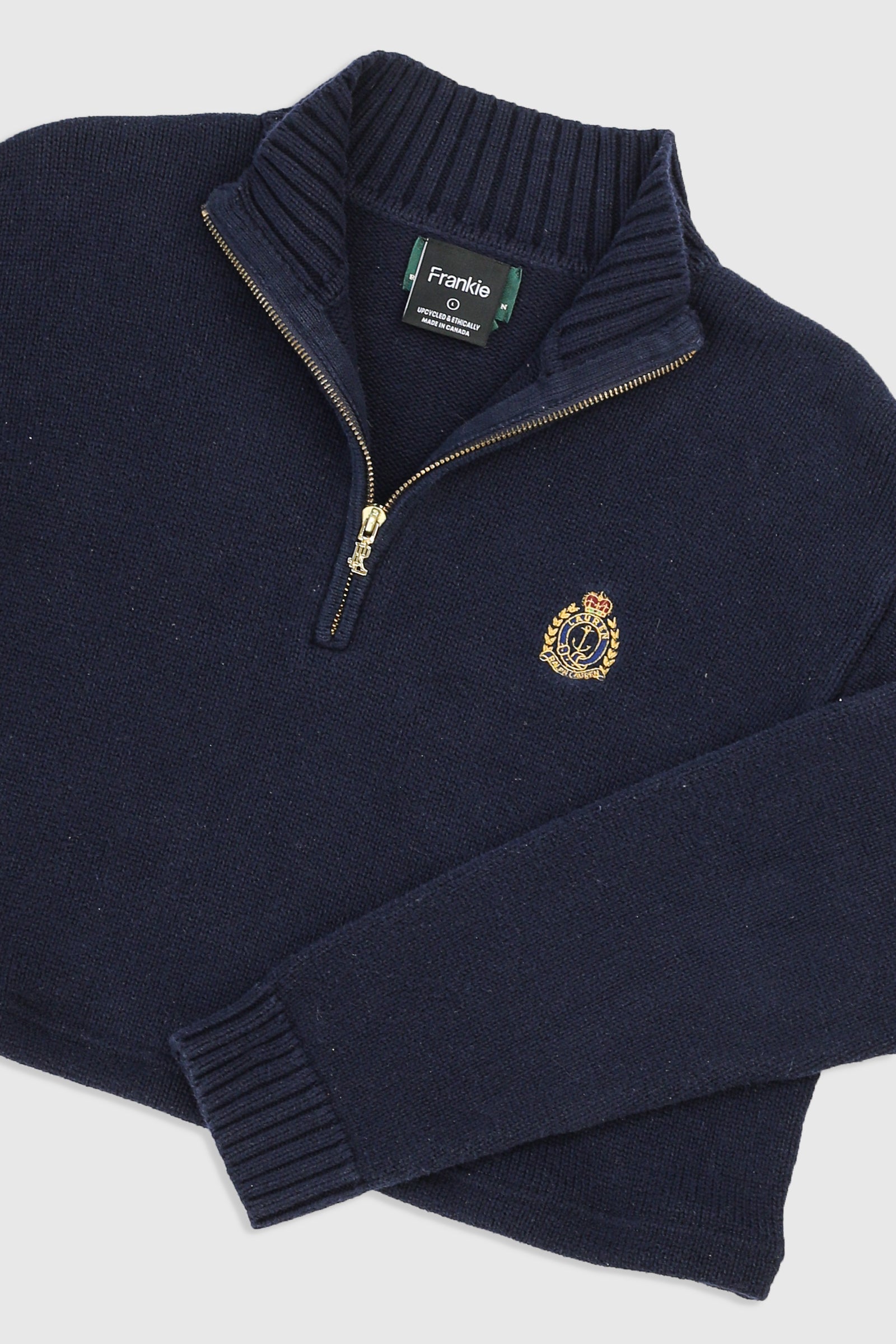 Rework Crop Sweater - L-SWEATERS-vendor-unknown-L-Frankie Collective Rare Vintage Streetwear Reworks