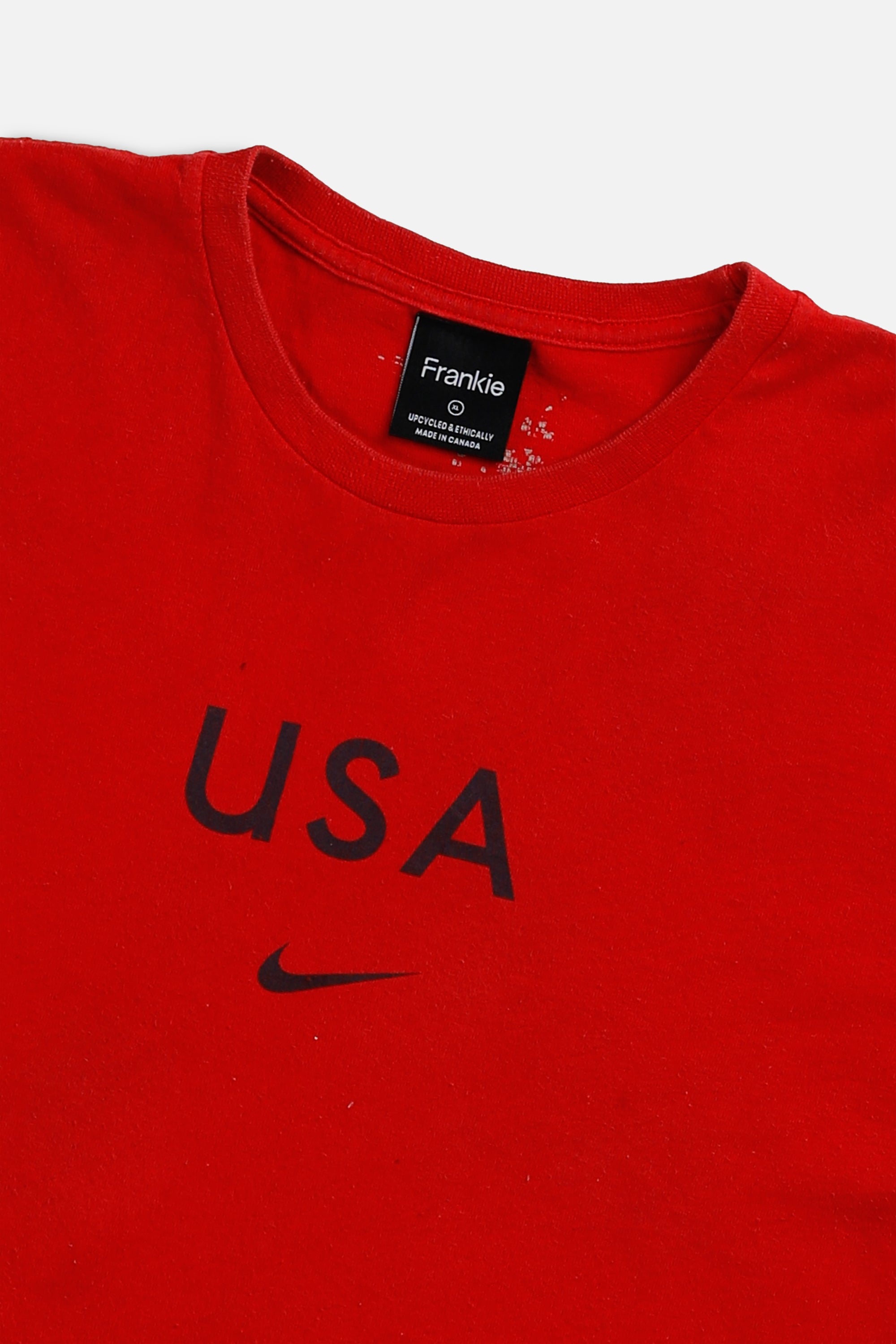 Rework Crop USA Soccer Tee - XL-JERSEYS-vendor-unknown-XL-Frankie Collective Rare Vintage Streetwear Reworks