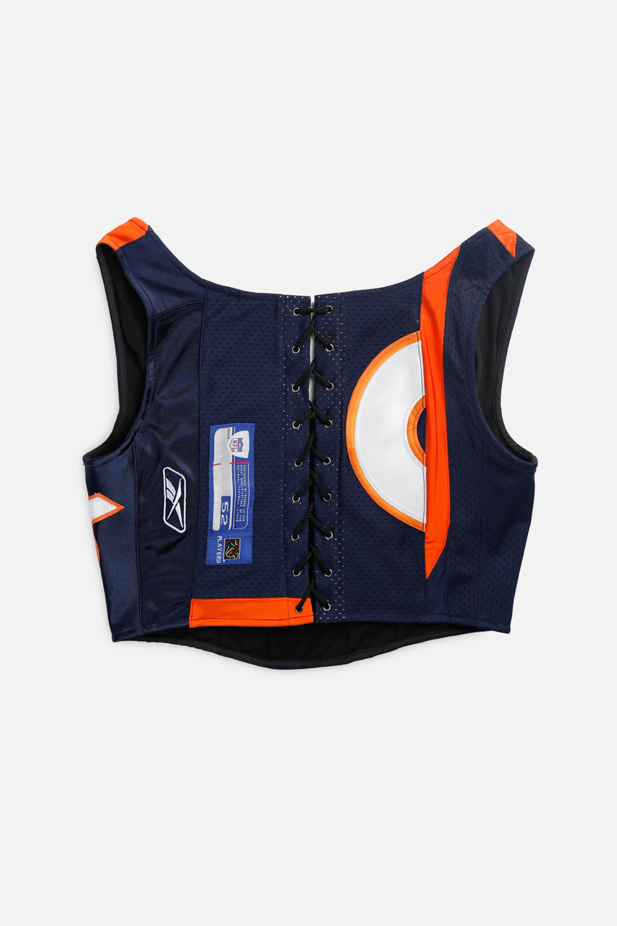 Rework Denver Broncos NFL Corset - L-TOPS-NFL-L-Frankie Collective Rare Vintage Streetwear Reworks