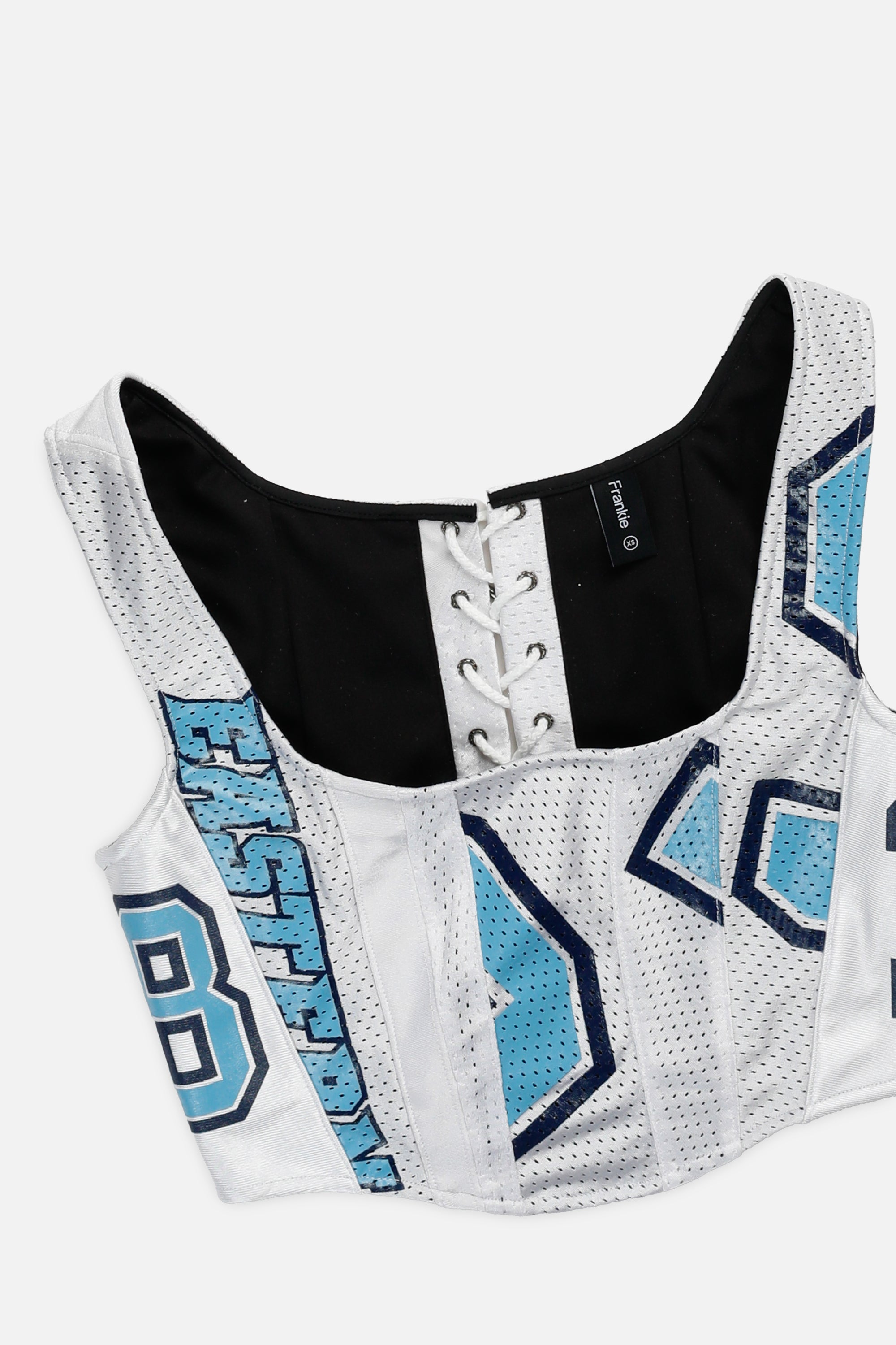 Rework Eastern Illinois NCAA Corset - XS-TOPS-NCAA-XS-Frankie Collective Rare Vintage Streetwear Reworks