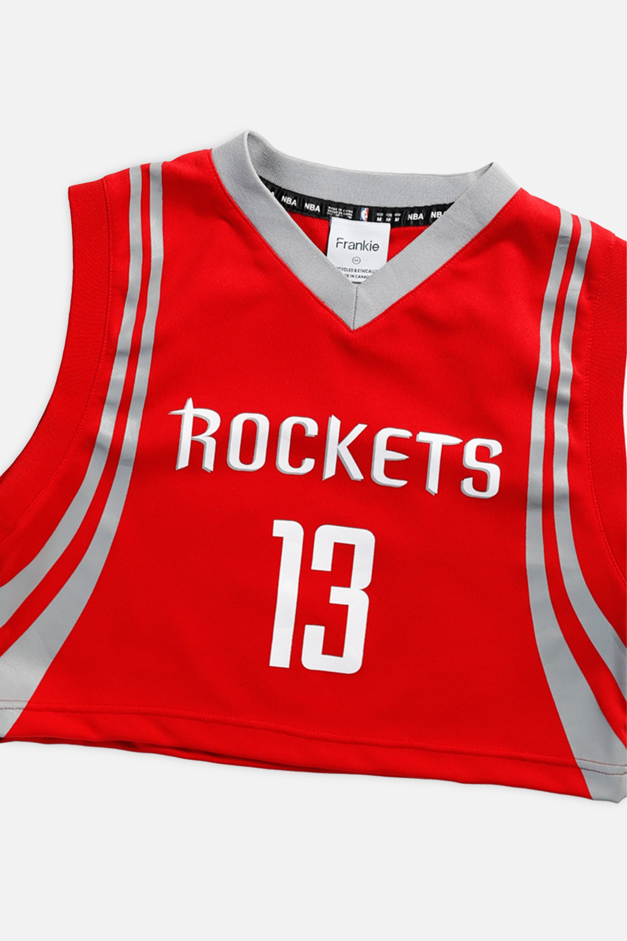 Rework Houston Rockets NBA Crop Jersey - XS-JERSEYS-NBA-XS-Frankie Collective Rare Vintage Streetwear Reworks