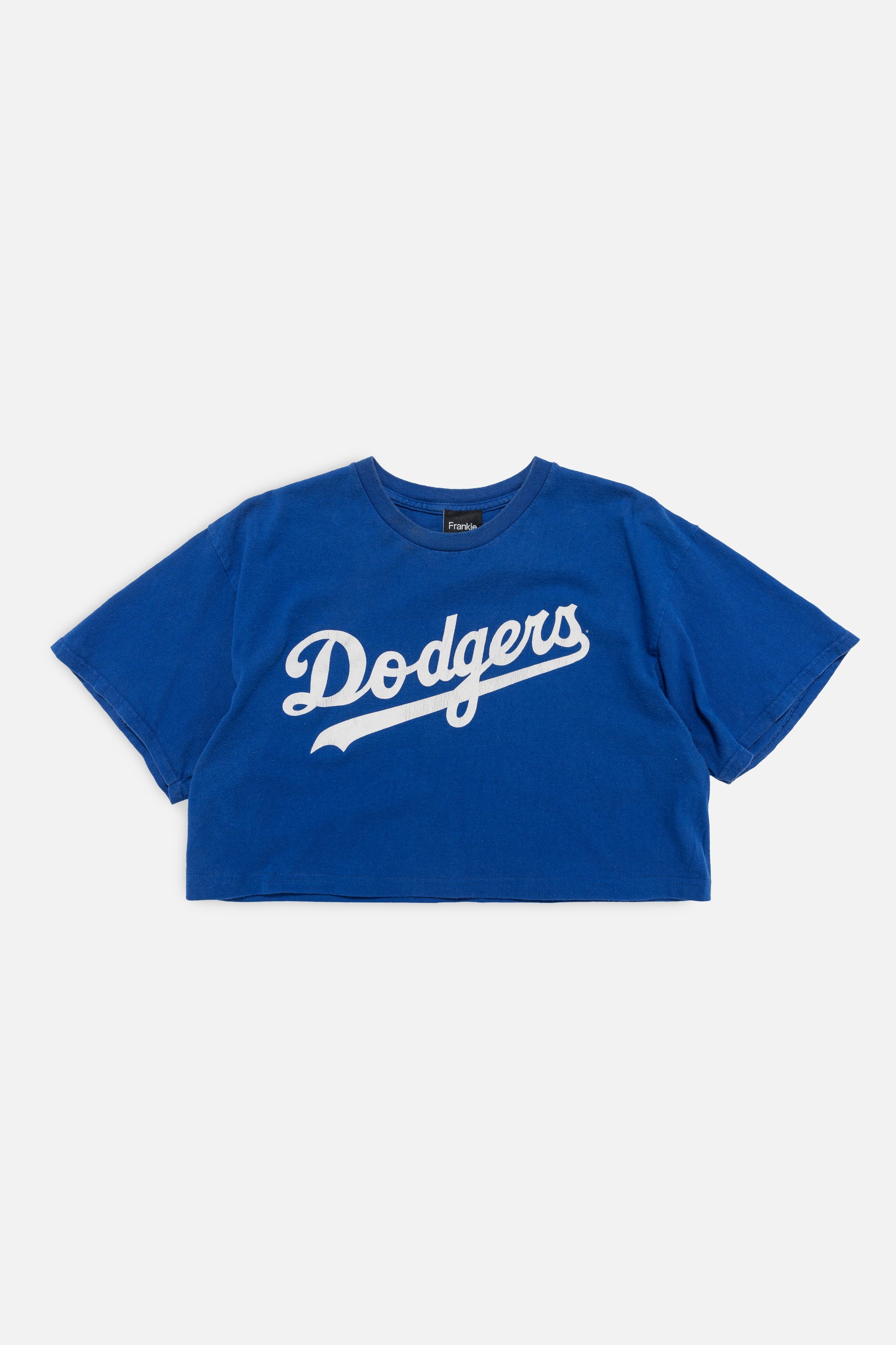 Rework Los Angeles Dodgers Crop Tee-MLB-Frankie Collective-Rework-Vintage-Streetwear