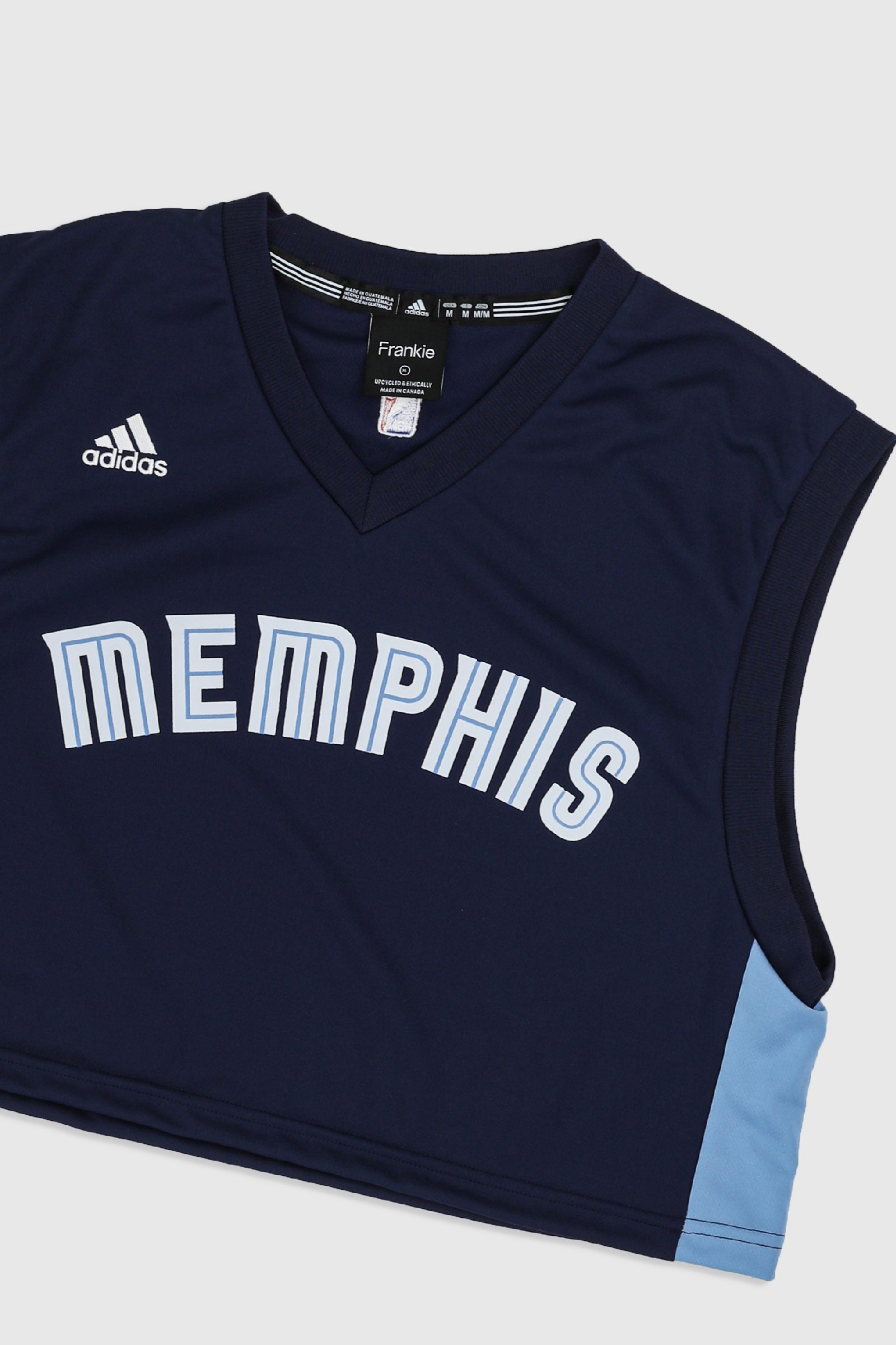 Rework Memphis Grizzlies Crop Jersey - L, XL-JERSEYS-NBA-L-Frankie Collective Rare Vintage Streetwear Reworks