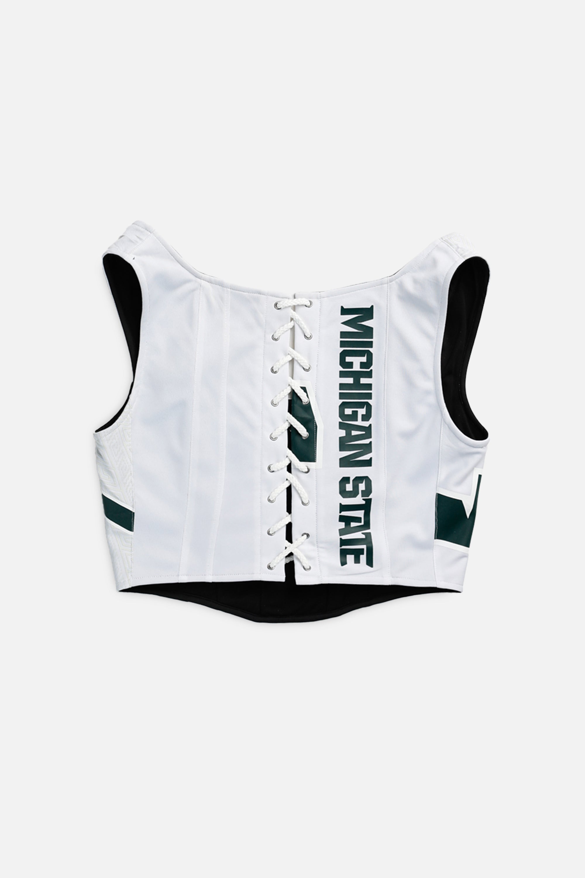Rework Michigan State Spartans NCAA Corset - M-TOPS-NCAA-M-Frankie Collective Rare Vintage Streetwear Reworks