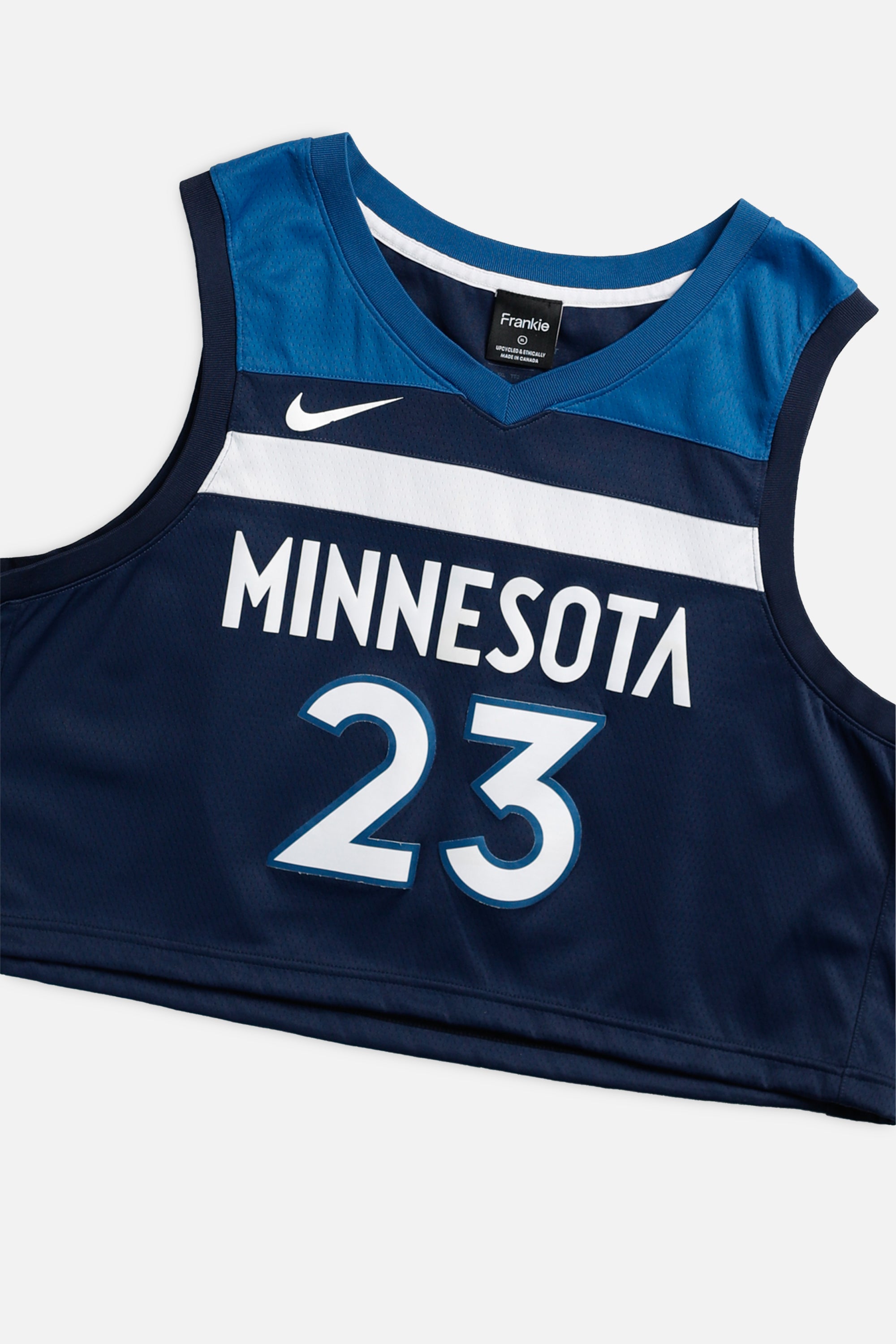 Rework Minnesota Timberwolves NBA Crop Jersey - XL-JERSEYS-NBA-XL-Frankie Collective Rare Vintage Streetwear Reworks