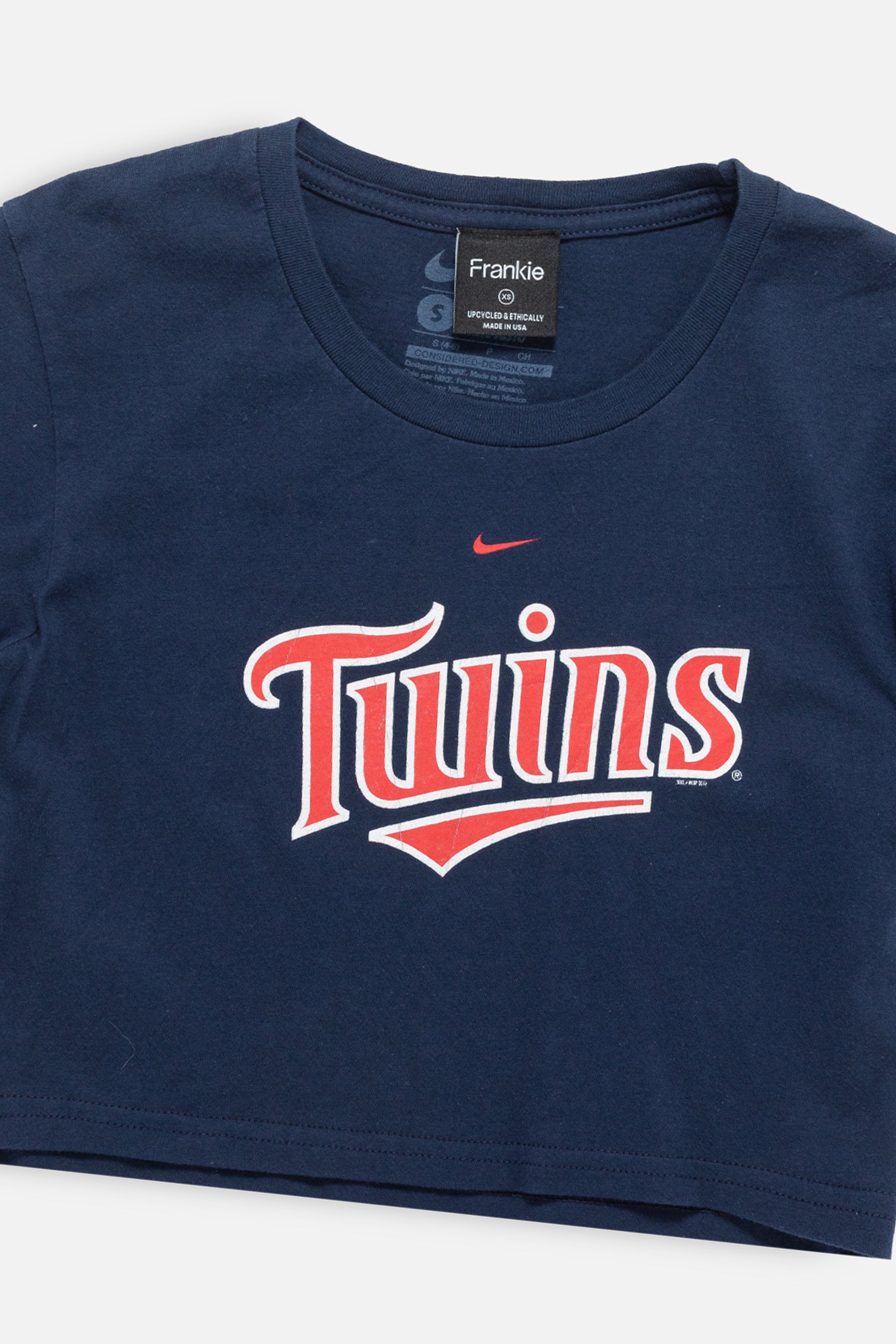 Rework Minnesota Twins Crop Tee-MLB-Frankie Collective-Rework-Vintage-Streetwear