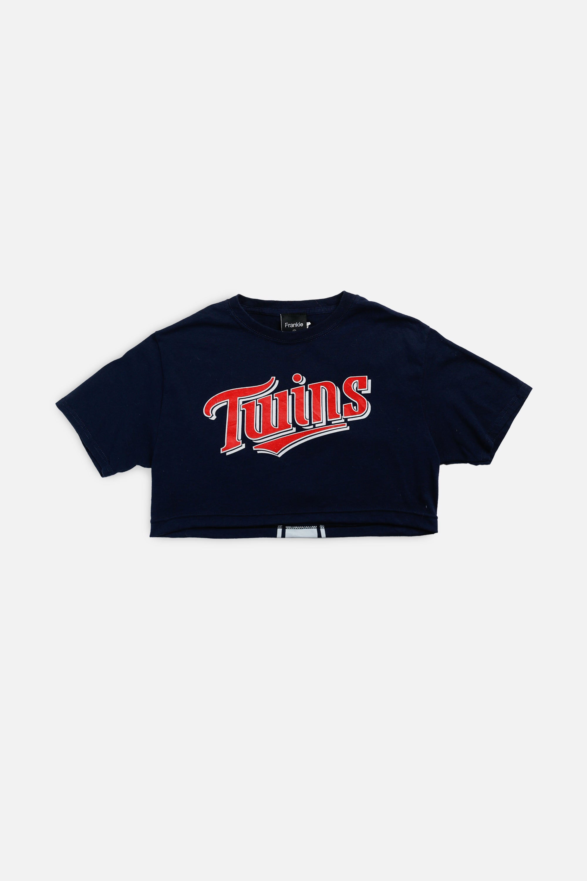 Rework Minnesota Twins MLB Crop Tee - XS-TOPS-MLB-XS-Frankie Collective Rare Vintage Streetwear Reworks