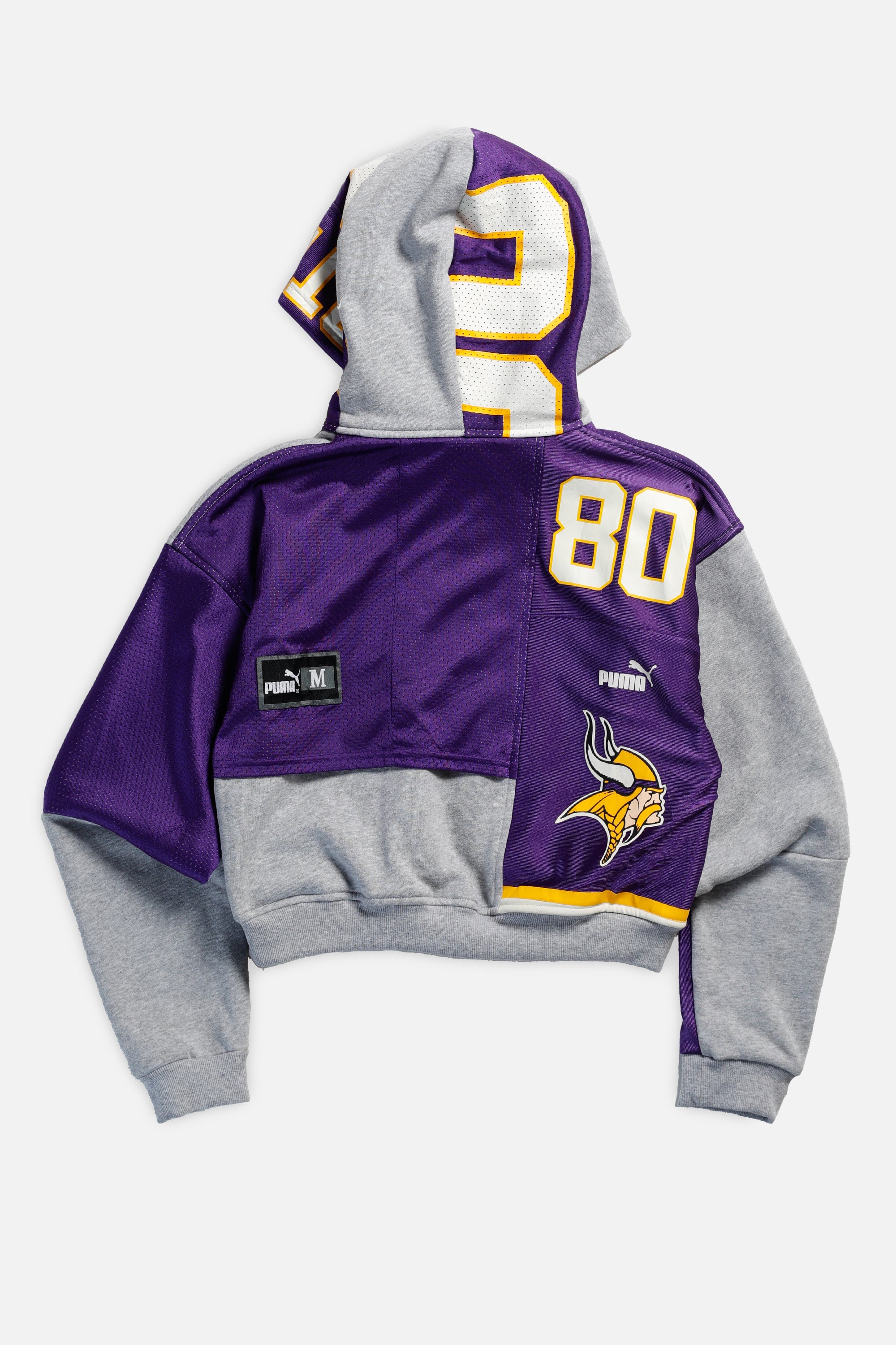 Rework Minnesota Vikings Crop Zip Hoodie - S-SWEATERS-NFL-Frankie Collective