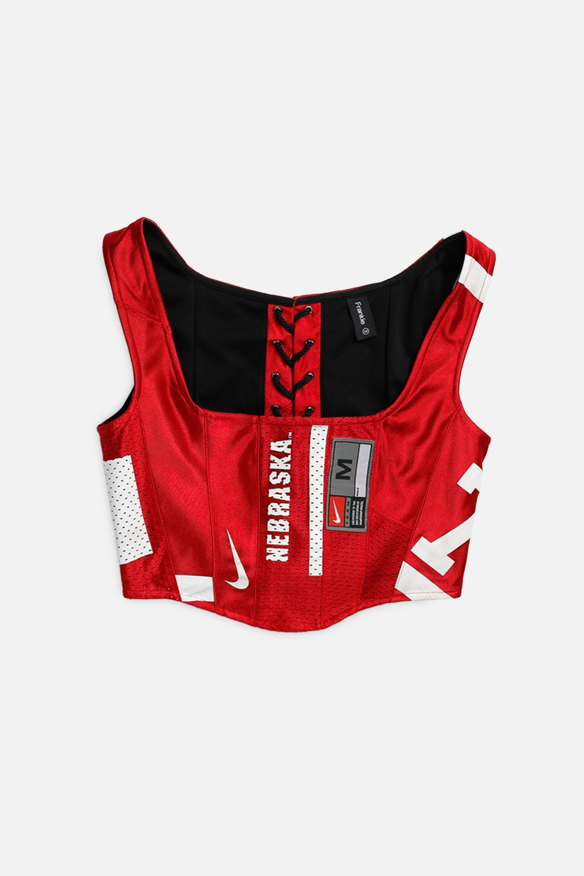 Rework Nebraska Cornhuskers NCAA Corset - XS-TOPS-NCAA-XS-Frankie Collective Rare Vintage Streetwear Reworks