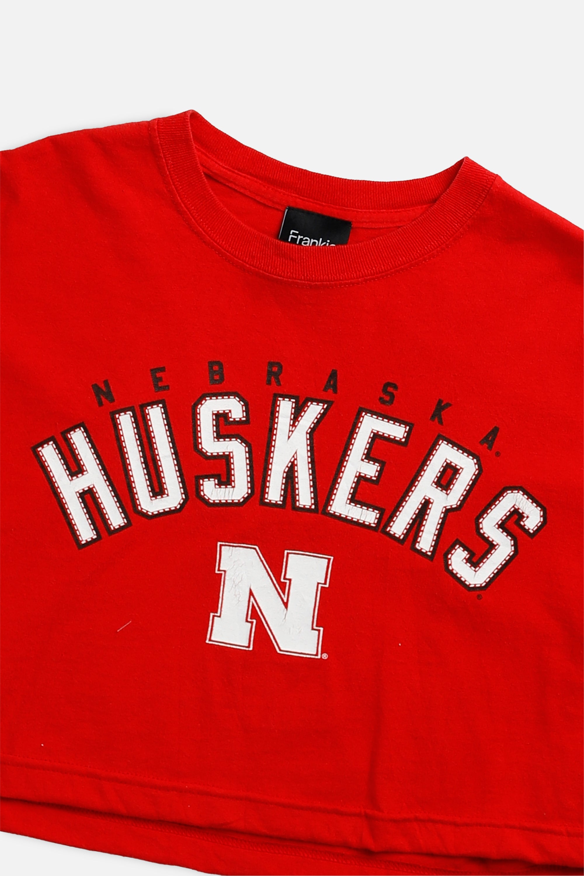 Rework Nebraska Cornhuskers NCAA Crop Tee - M-TOPS-NCAA-M-Frankie Collective Rare Vintage Streetwear Reworks