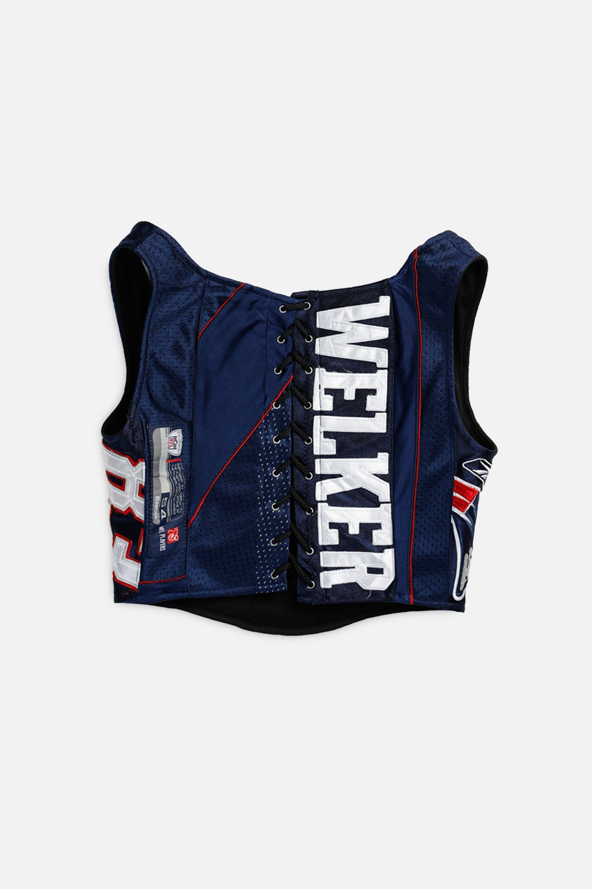 Rework New England Patriots NFL Corset - M-TOPS-NFL-M-Frankie Collective Rare Vintage Streetwear Reworks