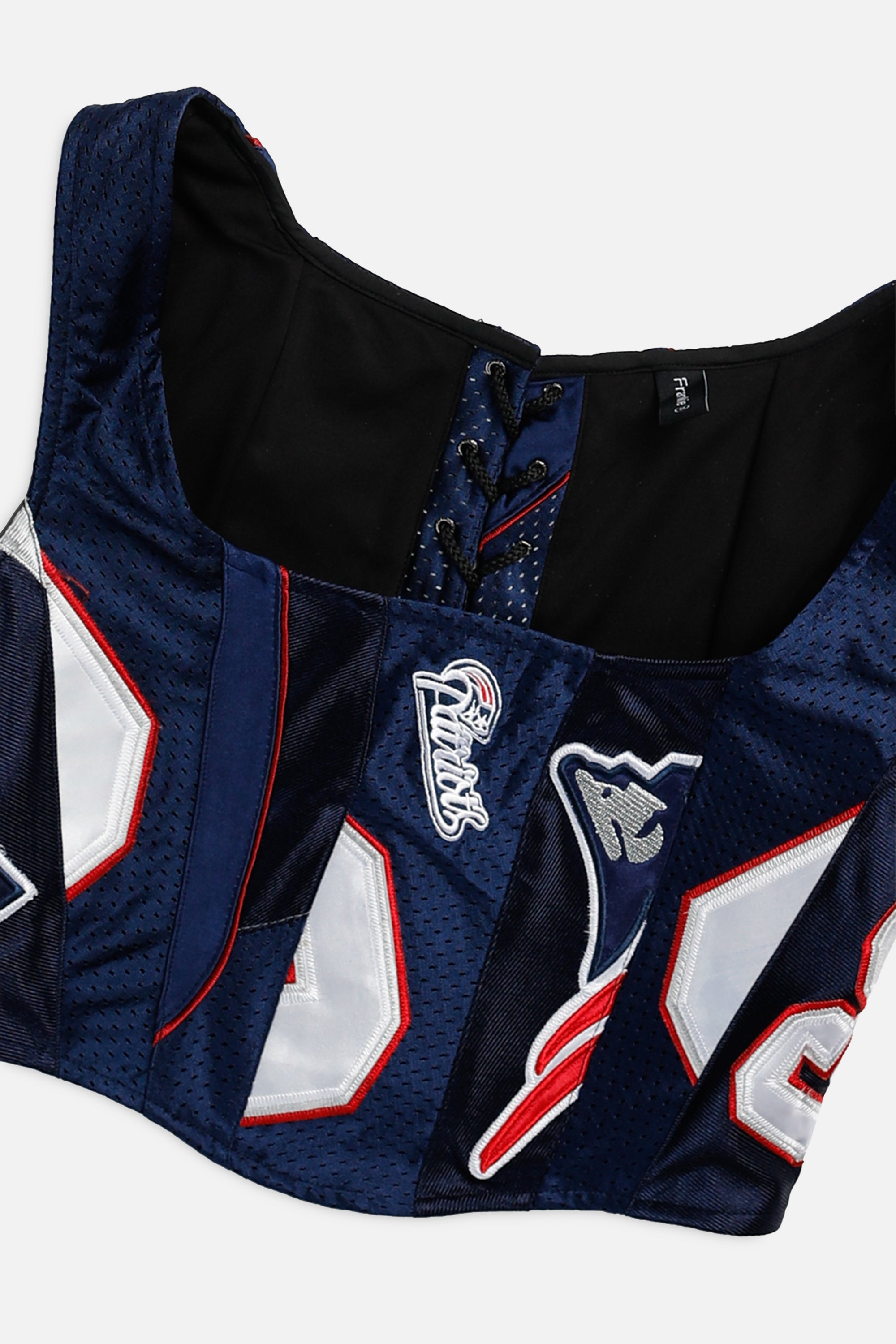 Rework New England Patriots NFL Corset - M-TOPS-NFL-M-Frankie Collective Rare Vintage Streetwear Reworks