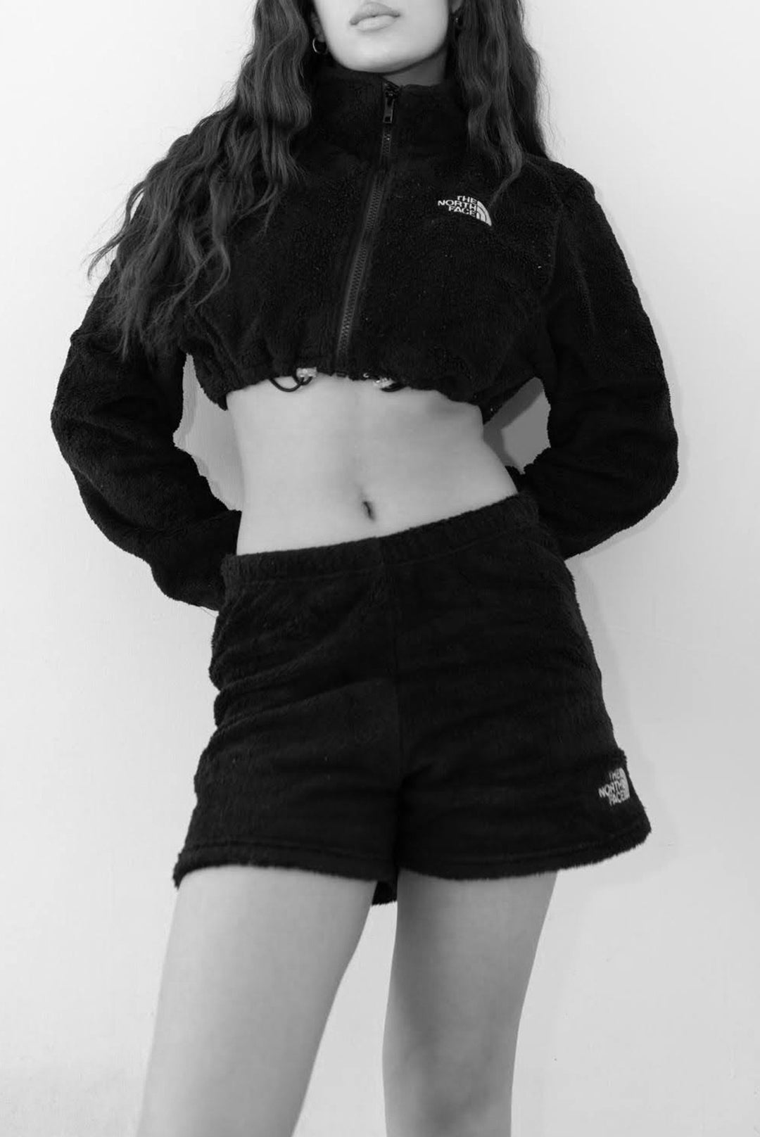 Rework North Face Crop Fleece Jacket - M-SWEATERS-North Face-Frankie Collective Rare Vintage Streetwear Reworks