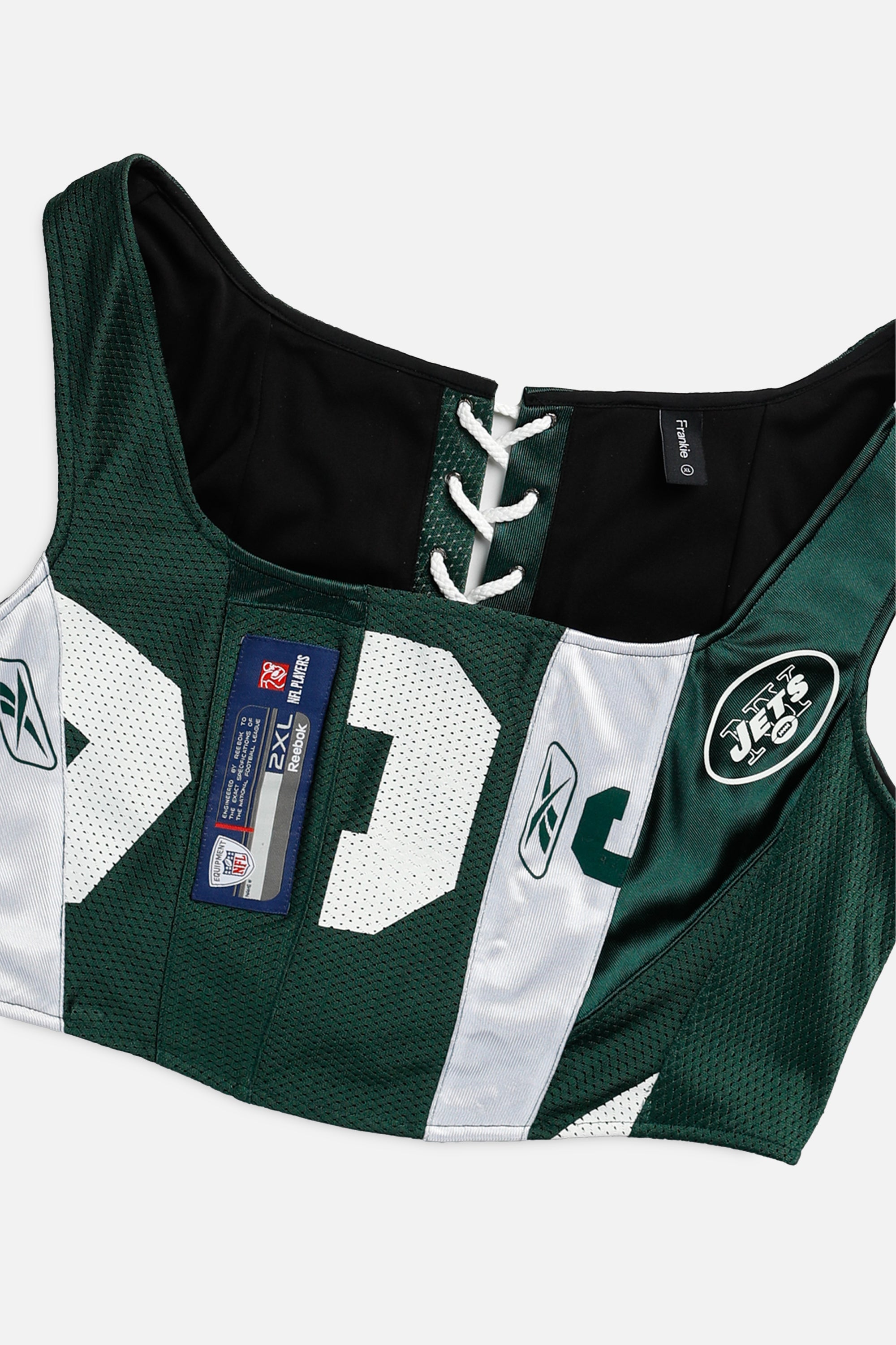 Rework NY Jets NFL Corset - XL-TOPS-NFL-XL-Frankie Collective Rare Vintage Streetwear Reworks