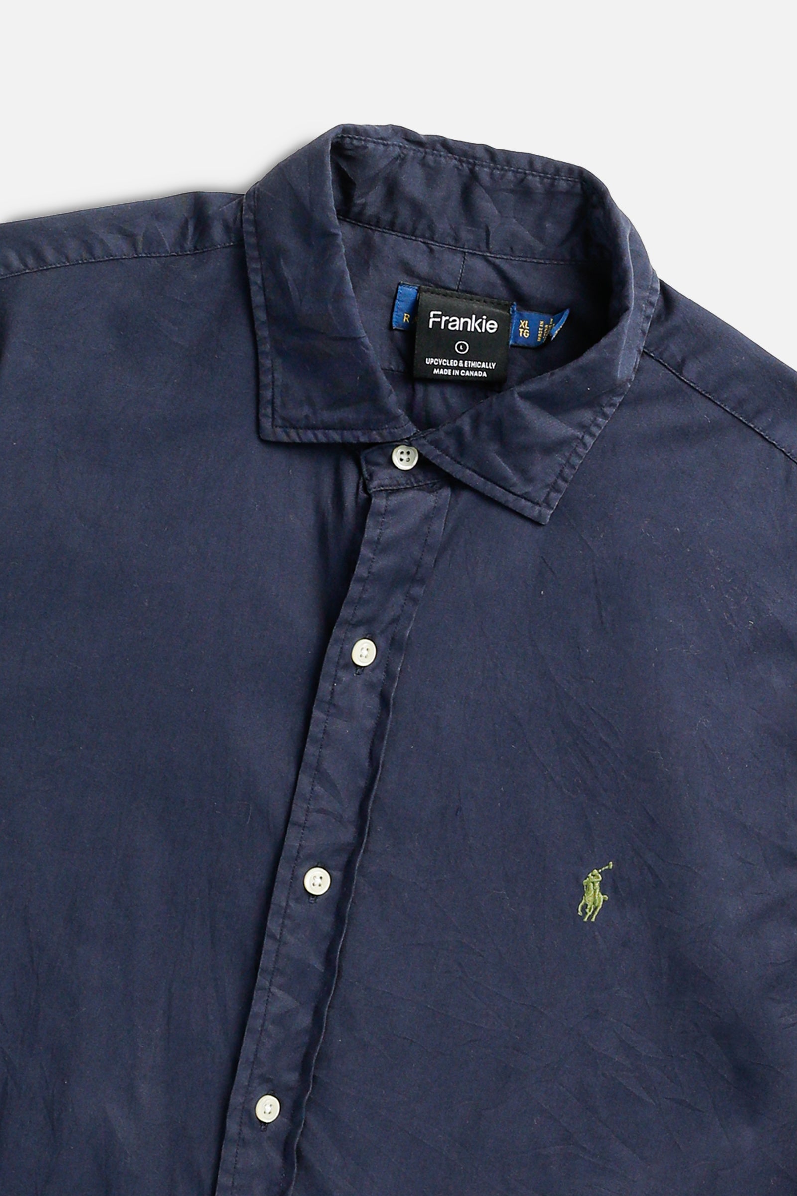 Rework Oxford Crop Shirt - S, L-TOPS-vendor-unknown-S-Frankie Collective Rare Vintage Streetwear Reworks