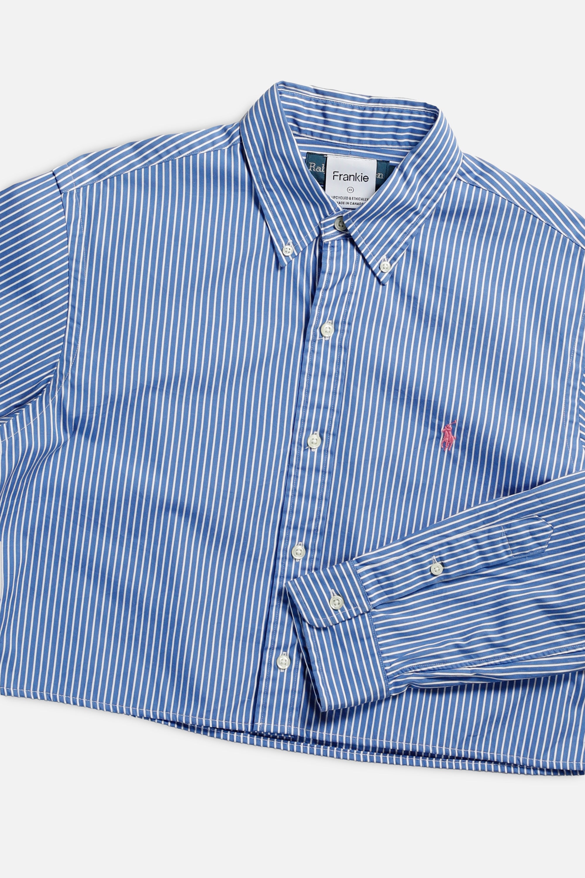 Rework Oxford Crop Shirt - XS-TOPS-Polo-Frankie Collective