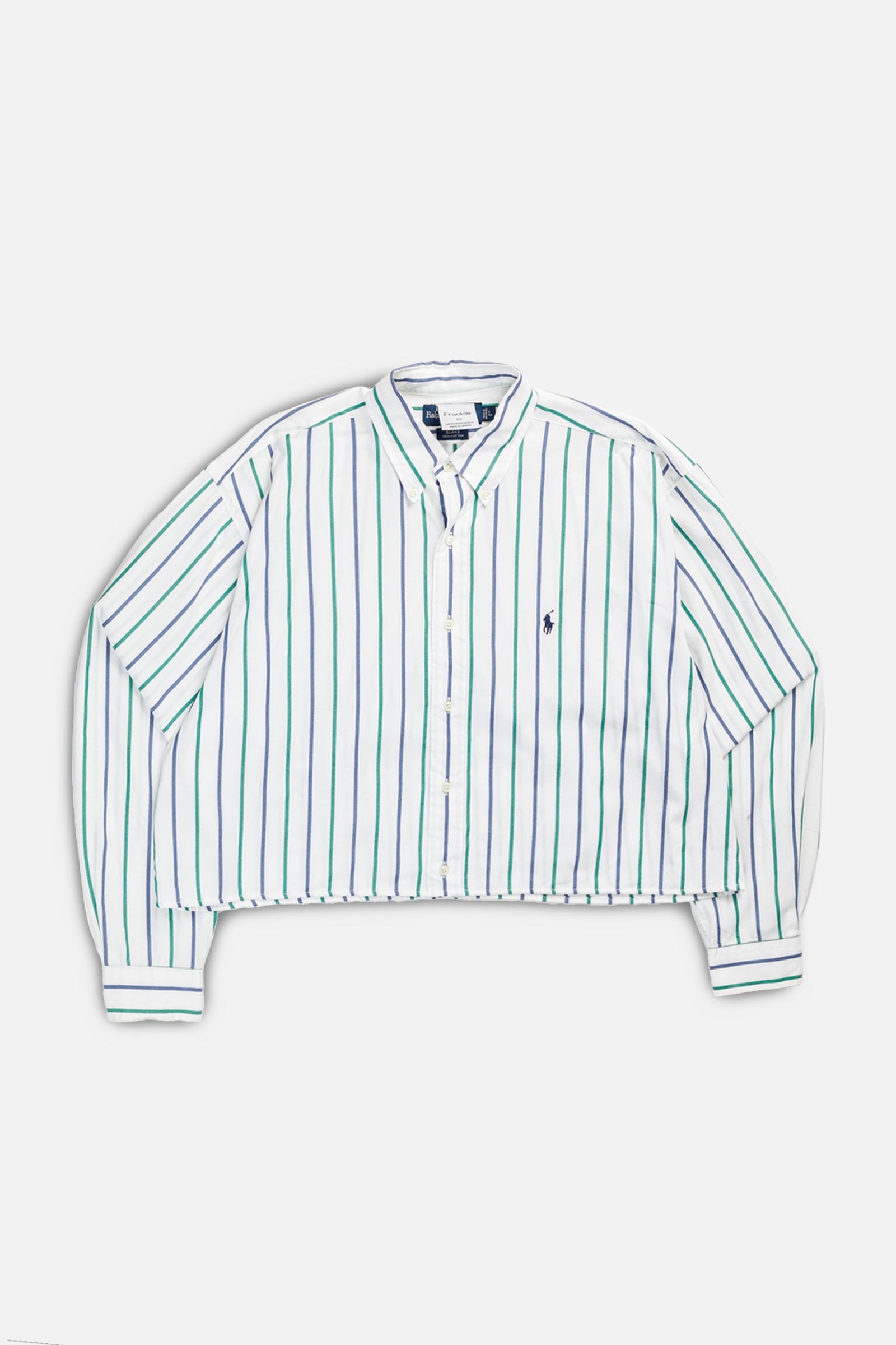 Rework Oxford Crop Shirt - XXL-TOPS-vendor-unknown-XXL-Frankie Collective Rare Vintage Streetwear Reworks