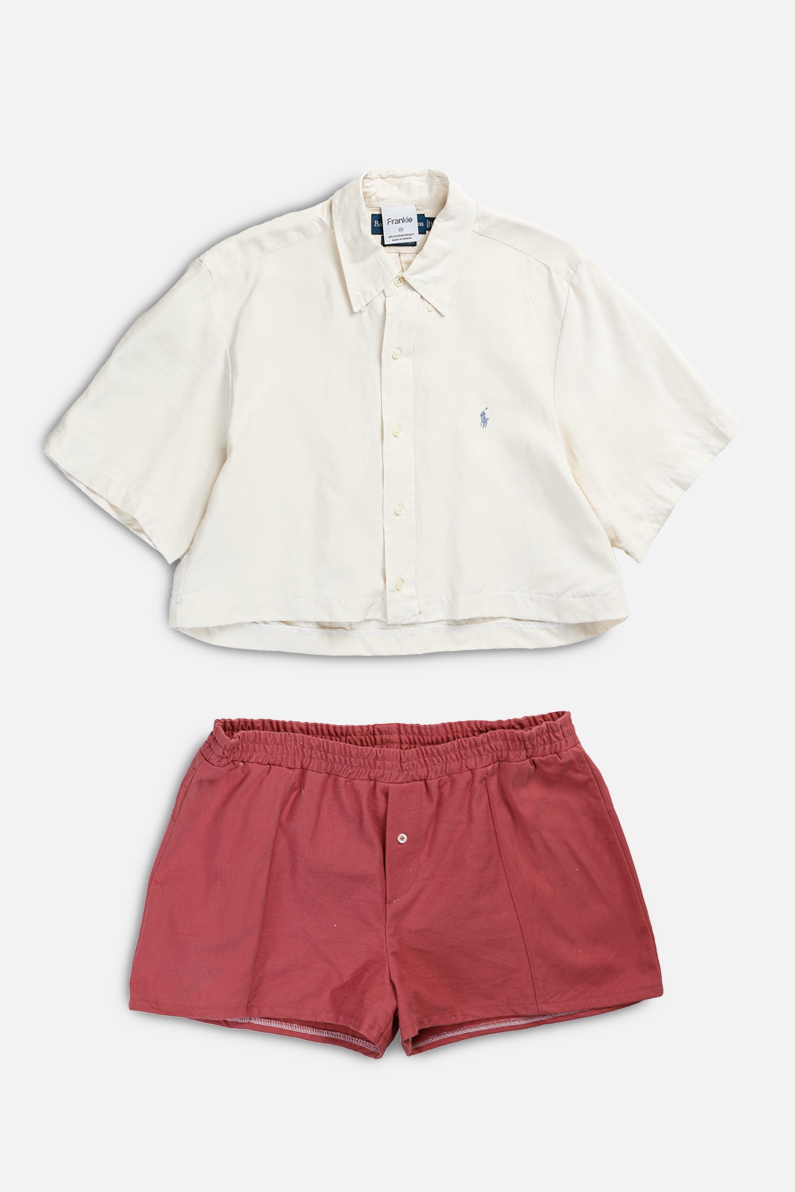Rework Oxford Shorts Set - XXL-SETS-Polo-XXL-Frankie Collective Rare Vintage Streetwear Reworks