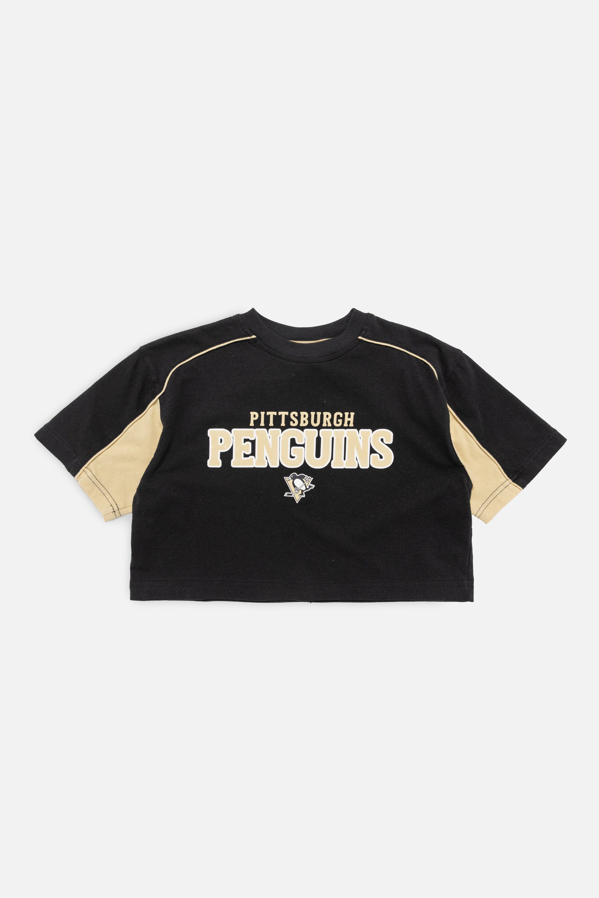 Rework Pittsburgh Penguins Crop Tee-NHL-Frankie Collective-Rework-Vintage-Streetwear
