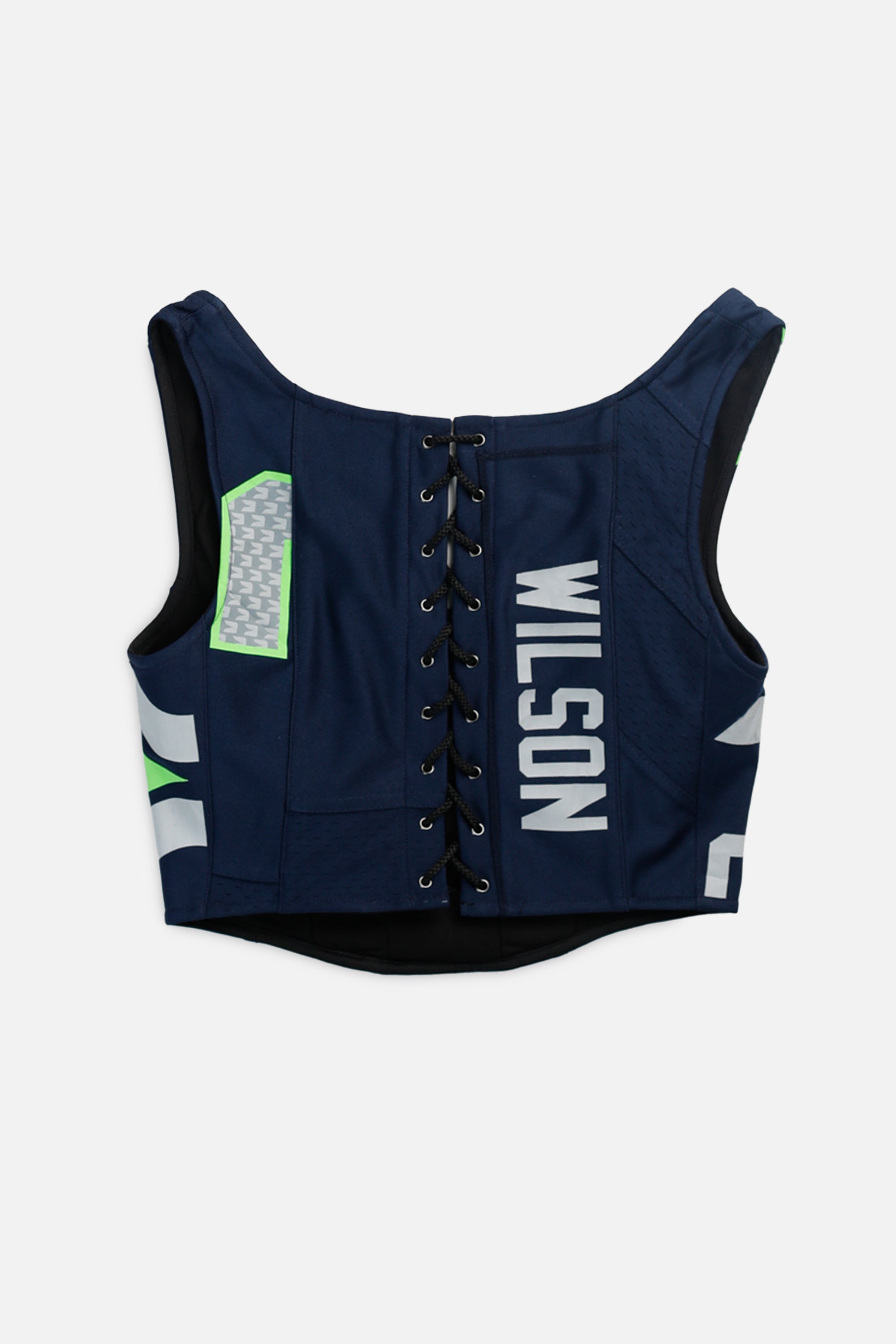 Rework Seattle Seahawks NFL Corset - S-TOPS-NFL-S-Frankie Collective Rare Vintage Streetwear Reworks