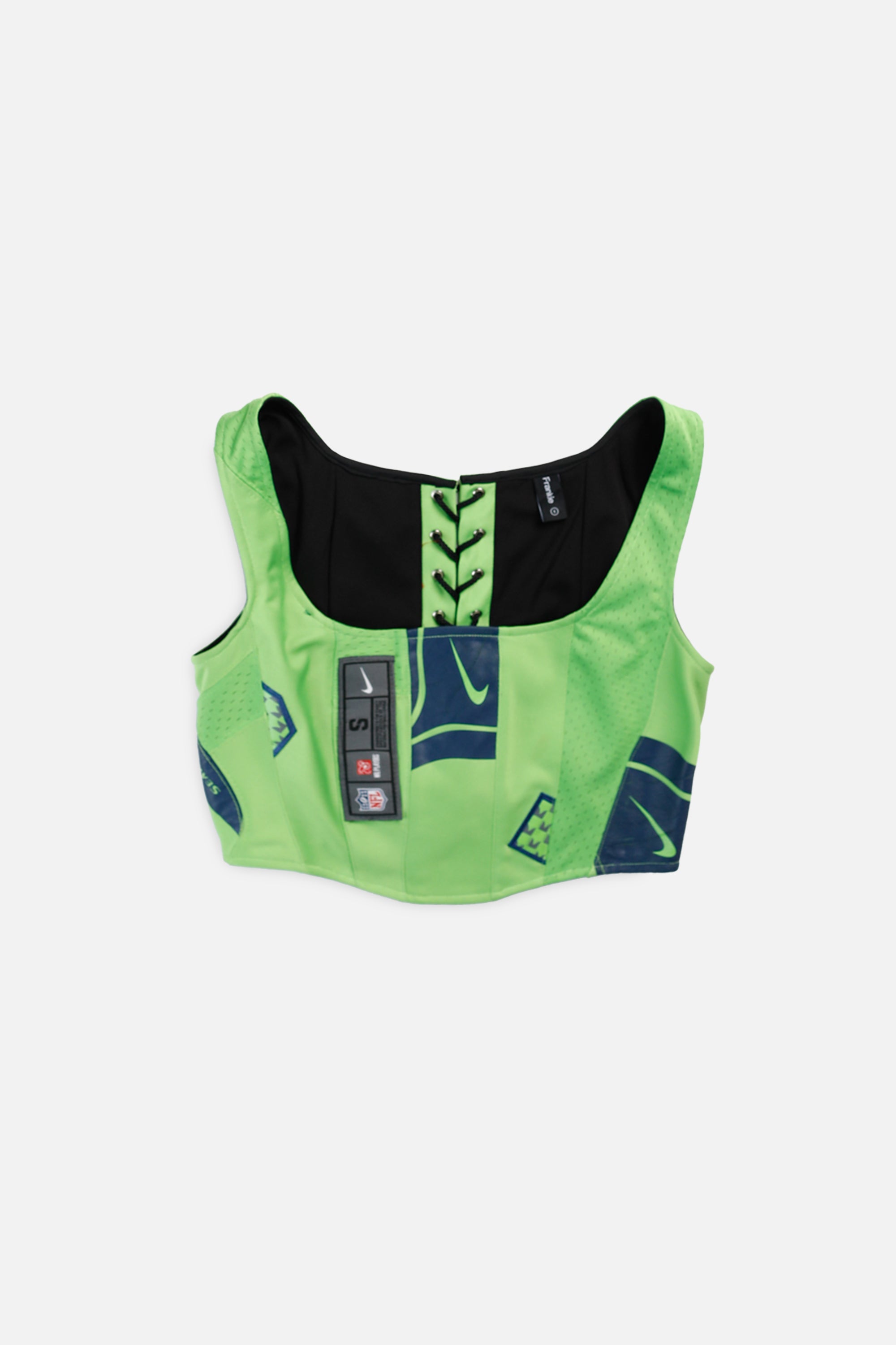 Rework Seattle Seahawks NFL Corset - S-TOPS-NFL-S-Frankie Collective Rare Vintage Streetwear Reworks