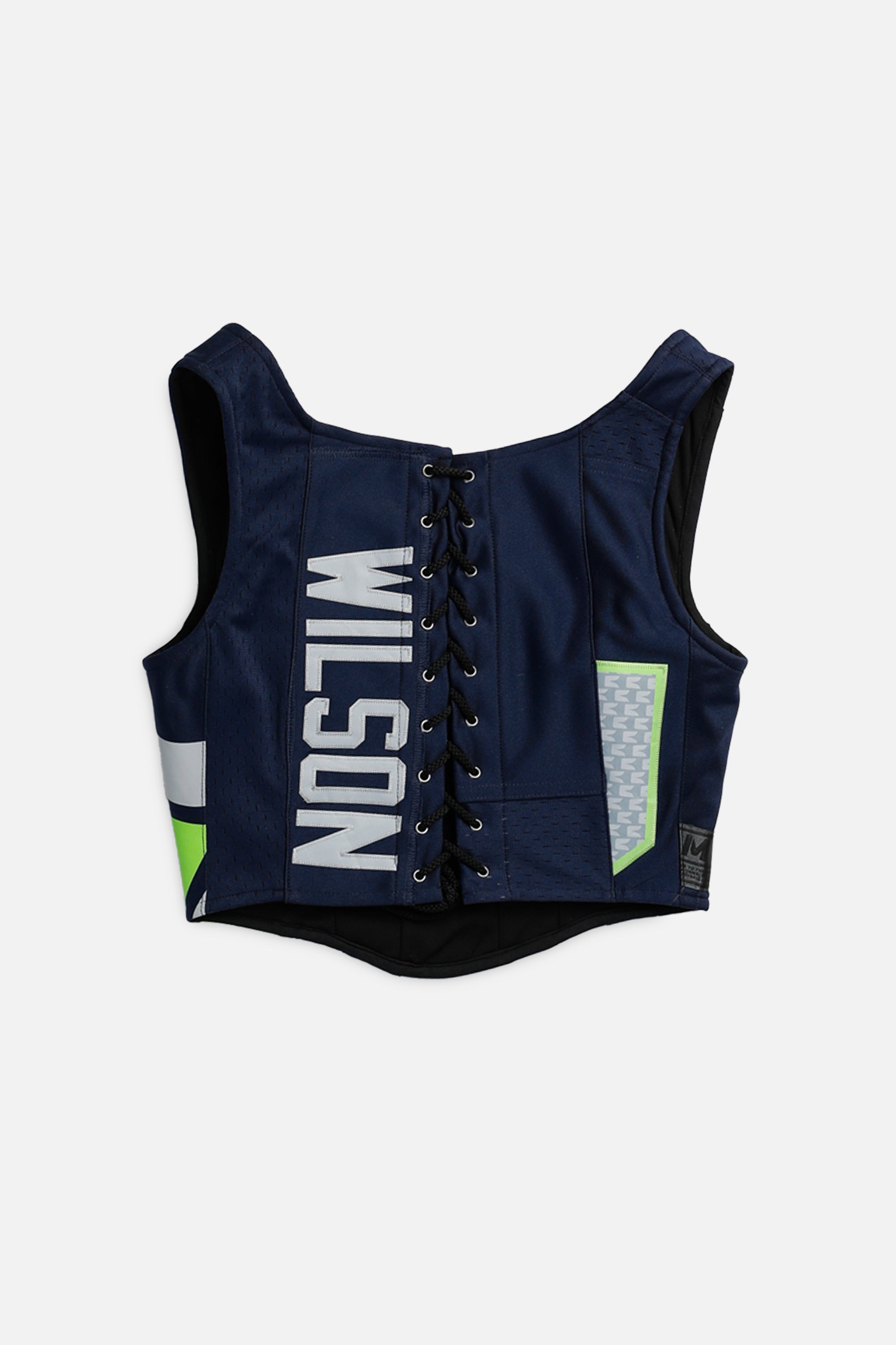Rework Seattle Seahawks NFL Corset - XS-TOPS-NFL-XS-Frankie Collective Rare Vintage Streetwear Reworks
