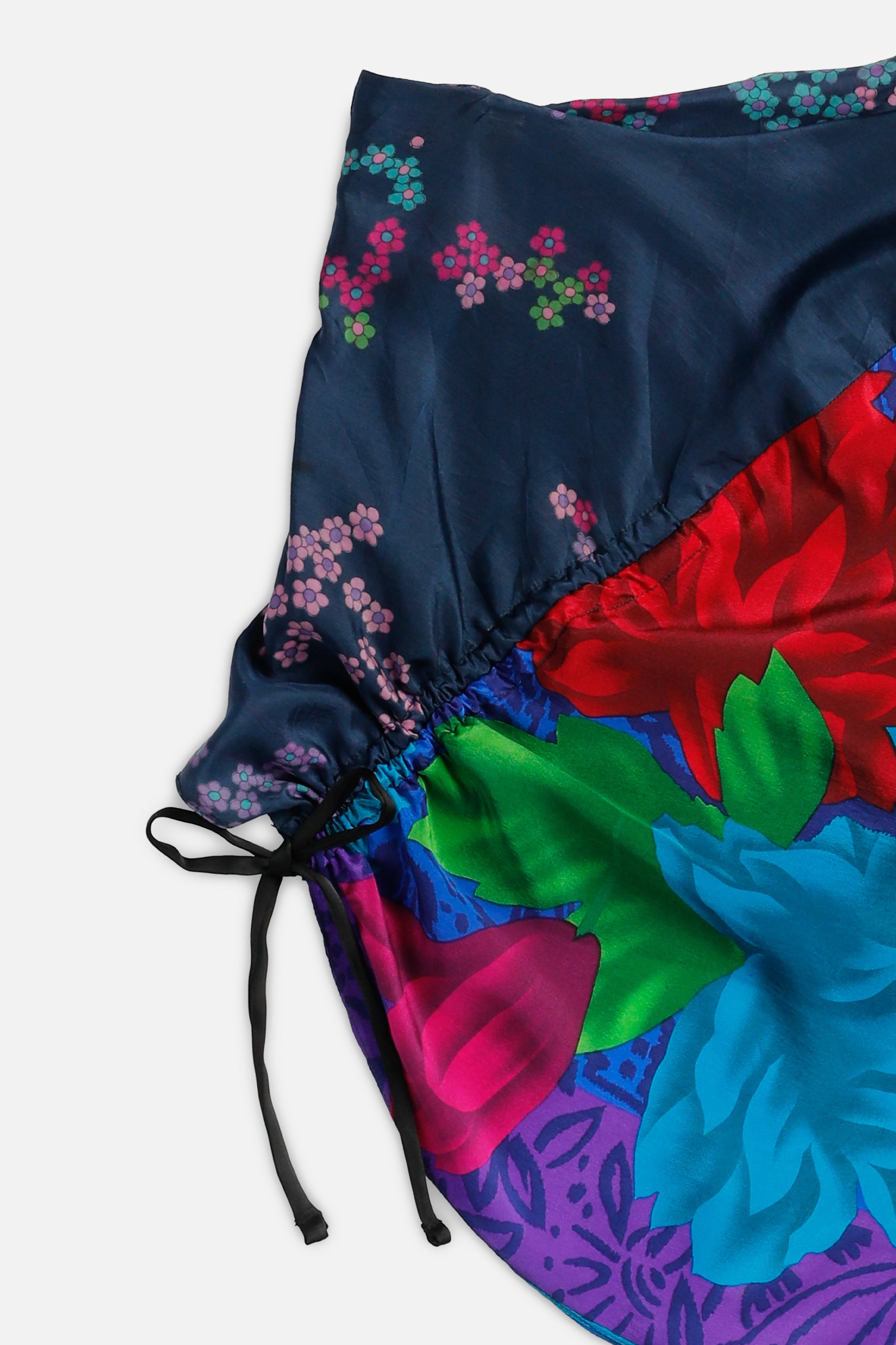 Rework Silk Scarf Ruche Tank - XL-TOPS-vendor-unknown-XL-Frankie Collective Rare Vintage Streetwear Reworks