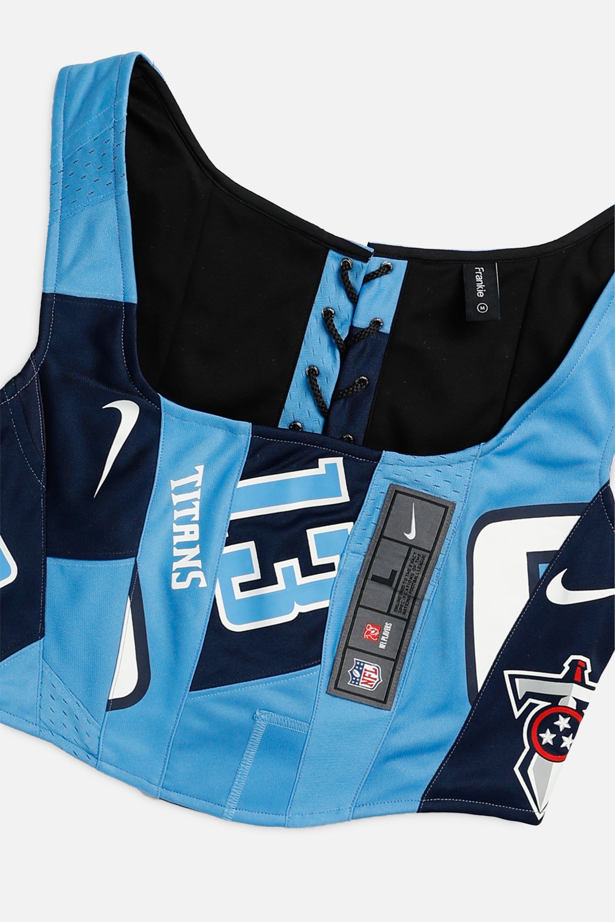 Rework Tennessee Titans NFL Corset - M-TOPS-NFL-M-Frankie Collective Rare Vintage Streetwear Reworks