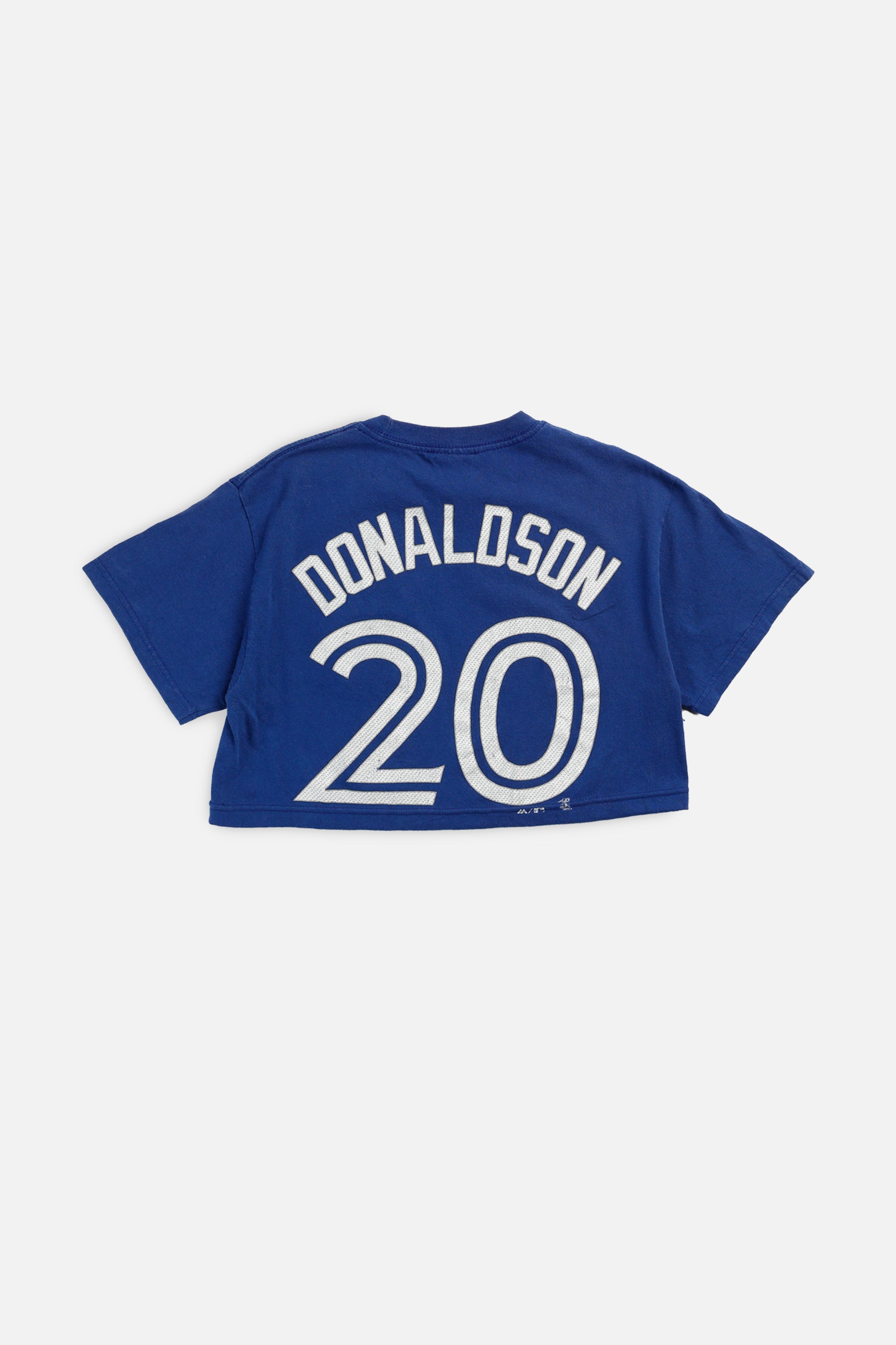 Rework Toronto Blue Jays MLB Crop Tee - S-TOPS-MLB-S-Frankie Collective Rare Vintage Streetwear Reworks